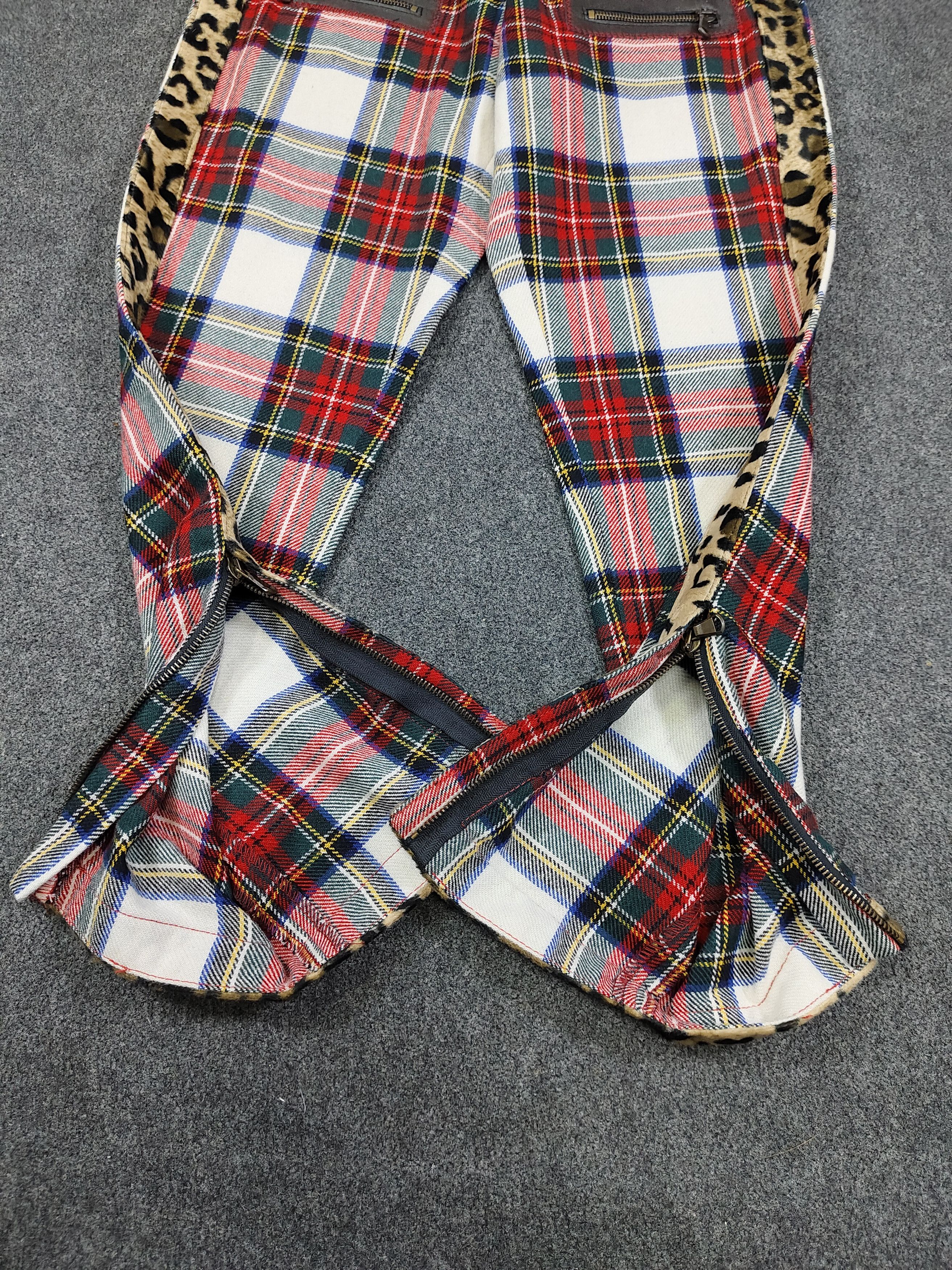 Jean Paul Gaultier 00s JPG❤️‍🔥Plaid Leopard Hybrid Glam Rock Punk Statment Size 29" - 3 Thumbnail