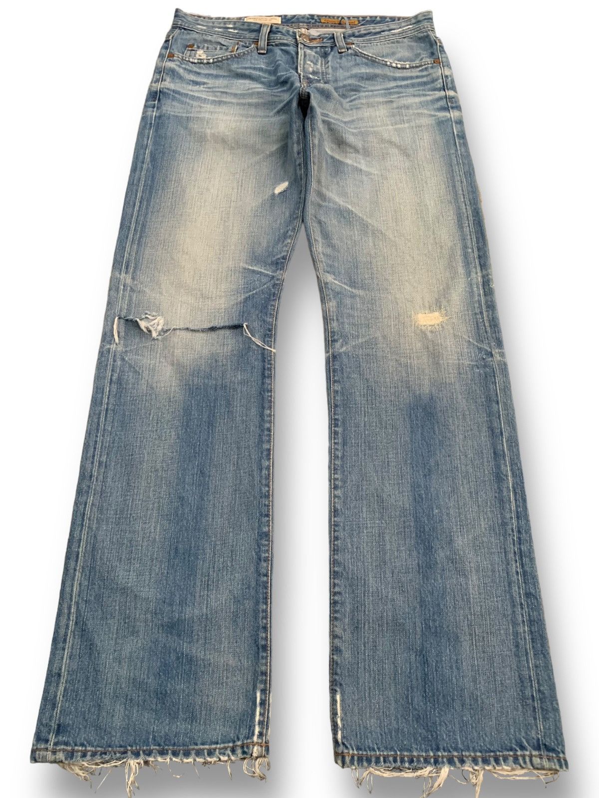KMRii Vintage Adriano Goldschmied Mud Wash Loose Distressed Jeans Size US 34 / EU 50 - 1 Thumbnail