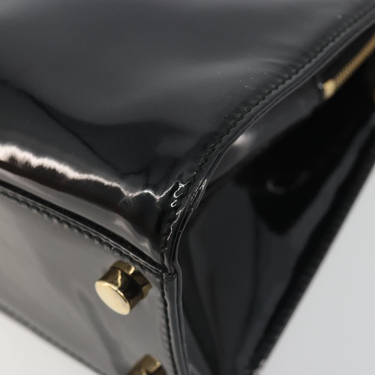 Saint Laurent Paris SAINT LAURENT Hand Bag Patent Leather Black Gold Auth Size ONE SIZE - 16 Thumbnail
