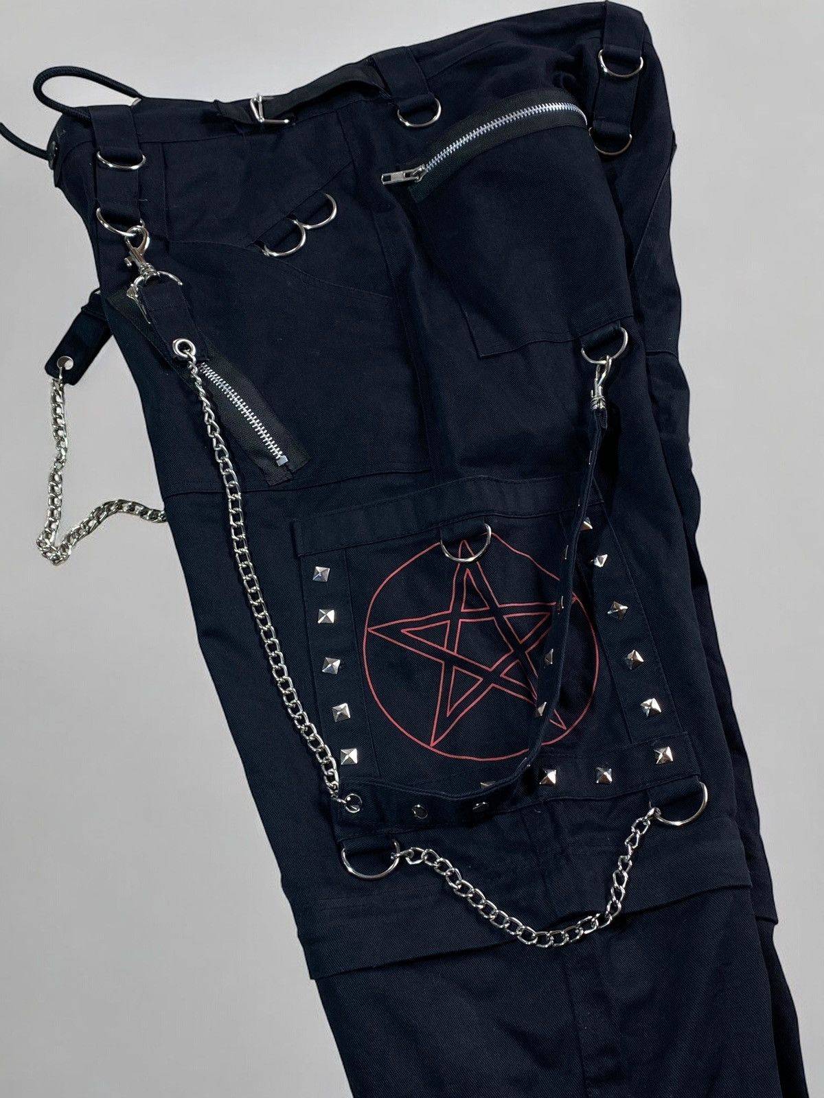 Band Tees 🔥 OPIUM Y2K STYLE DEMONIA PENTAGRAM CHAINS GOTH CARGO PANTS Size US 32 / EU 48 - 8 Thumbnail