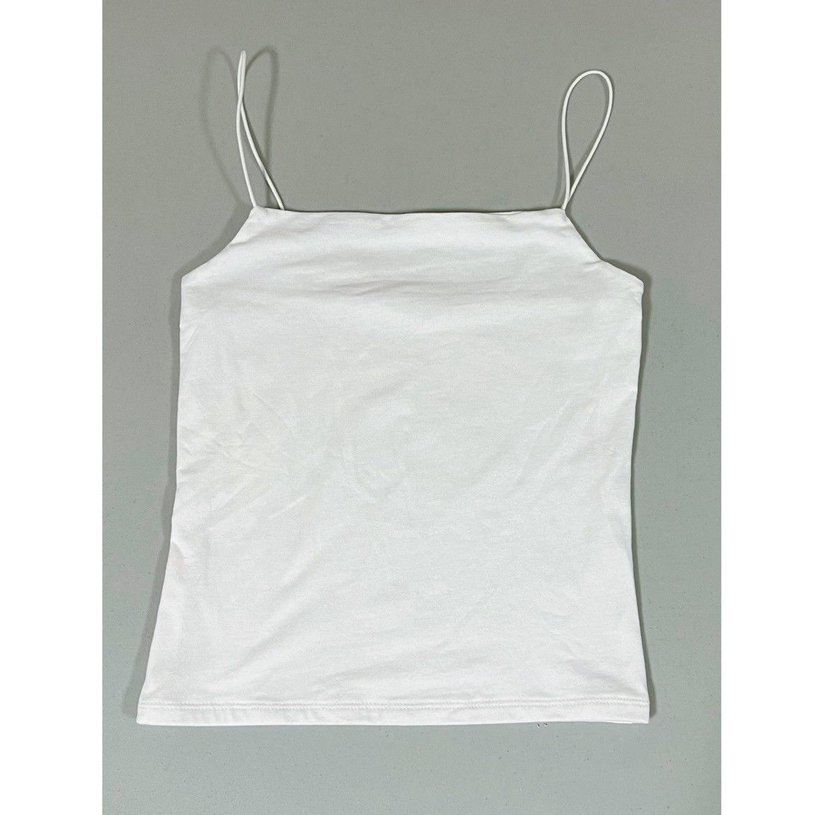 Vintage White Solid Square-Neck Cami Camisole Tank Top Shirt XS 🤍 Size XS / US 0-2 / IT 36-38 - 1 Thumbnail