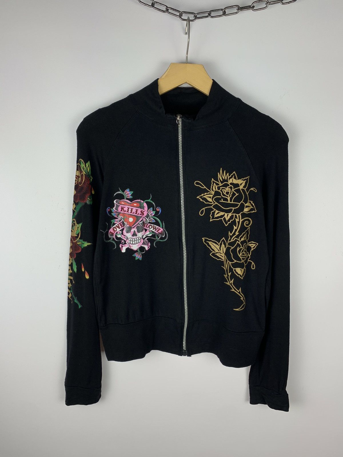 Ed Hardy Vintage Y2K Ed Hardy By Christian Audigier Track Jacket Zip Size S / US 4 / IT 40 - 5 Thumbnail