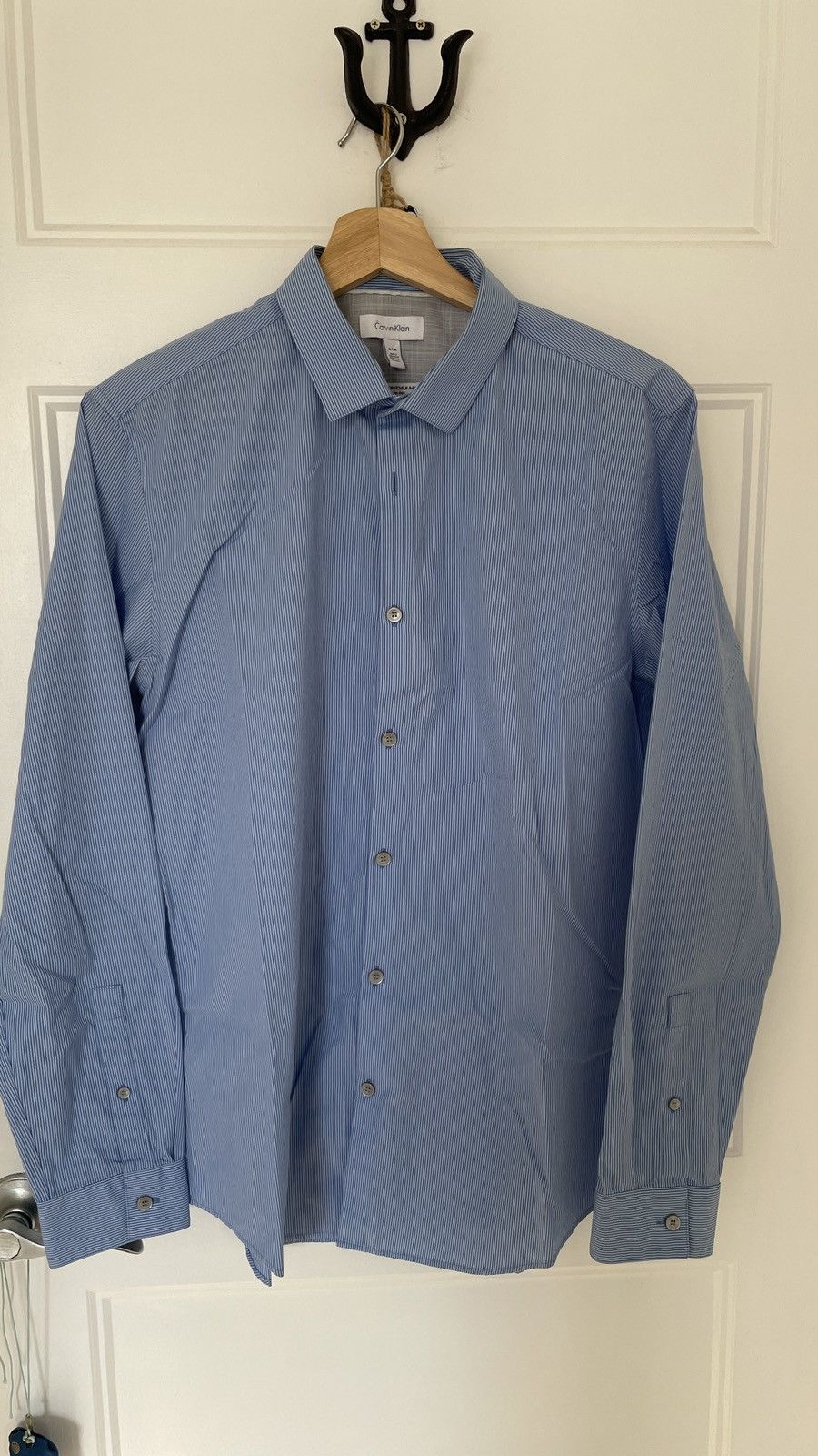 Calvin Klein BLUE BUTTON-UP SHIRT CALVIN KLEIN (M) Size M / US 6-8 / IT 42-44 - 1 Thumbnail