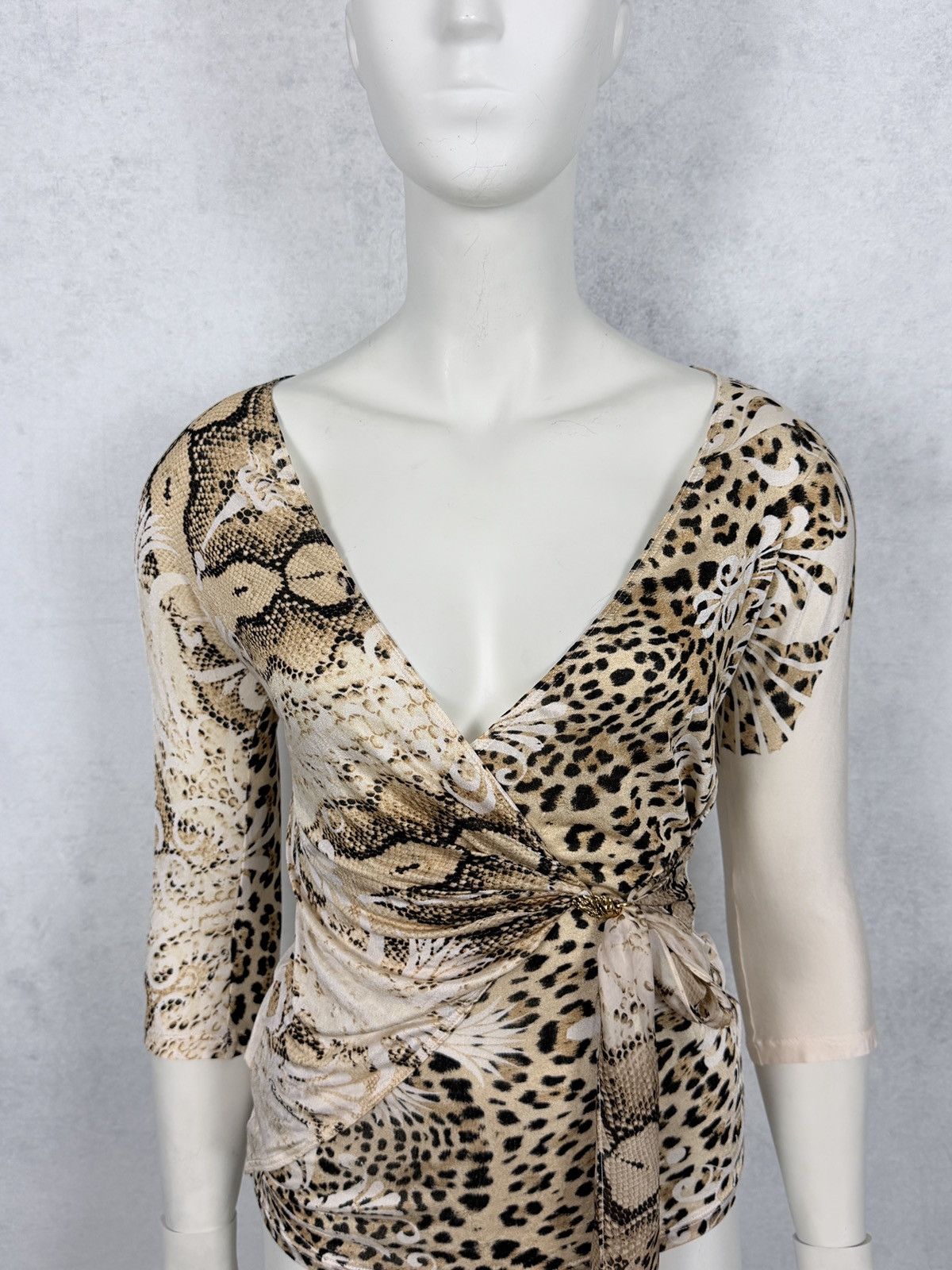Roberto Cavalli Roberto Cavalli S/S2006 Wraparound Leopard Cardigan Top Size M / US 6-8 / IT 42-44 - 2 Thumbnail