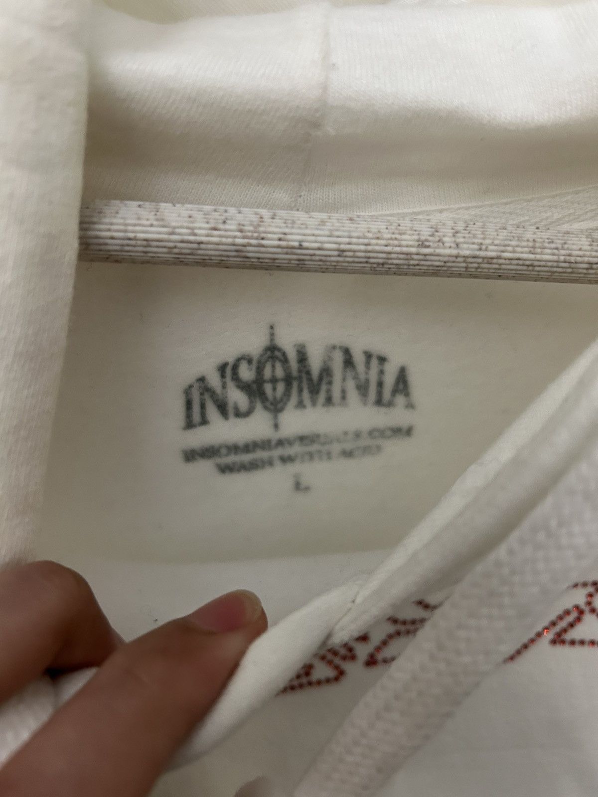 Insomnia Visuals Insomnia White Rhinestone Hoodie Size US L / EU 52-54 / 3 - 3 Thumbnail