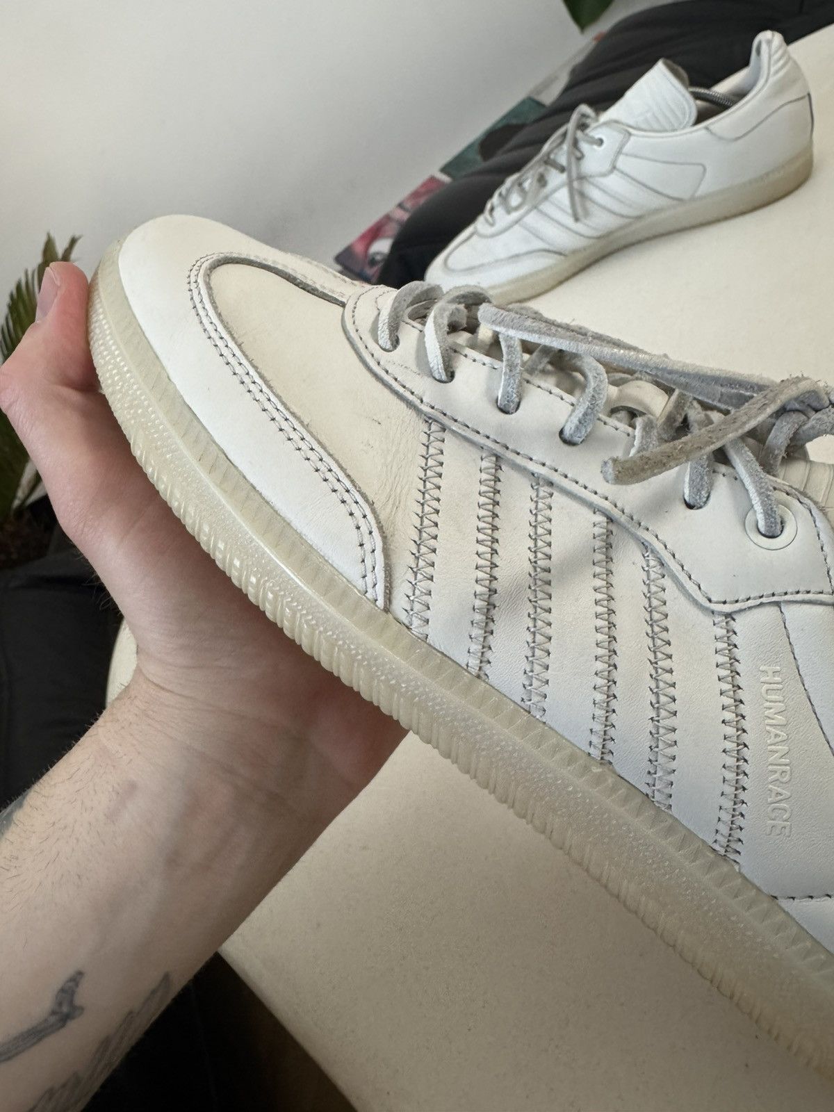 Adidas × Pharrell Adidas Samba × Pharrell Williams Humanrace White Low Leather Size US 9 / EU 42 - 2 Thumbnail