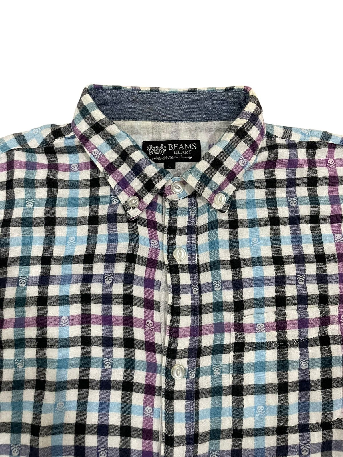Beams Plus Tax free Beams Heart S/S checkered shirt Japanese Brand Size US L / EU 52-54 / 3 - 2 Thumbnail