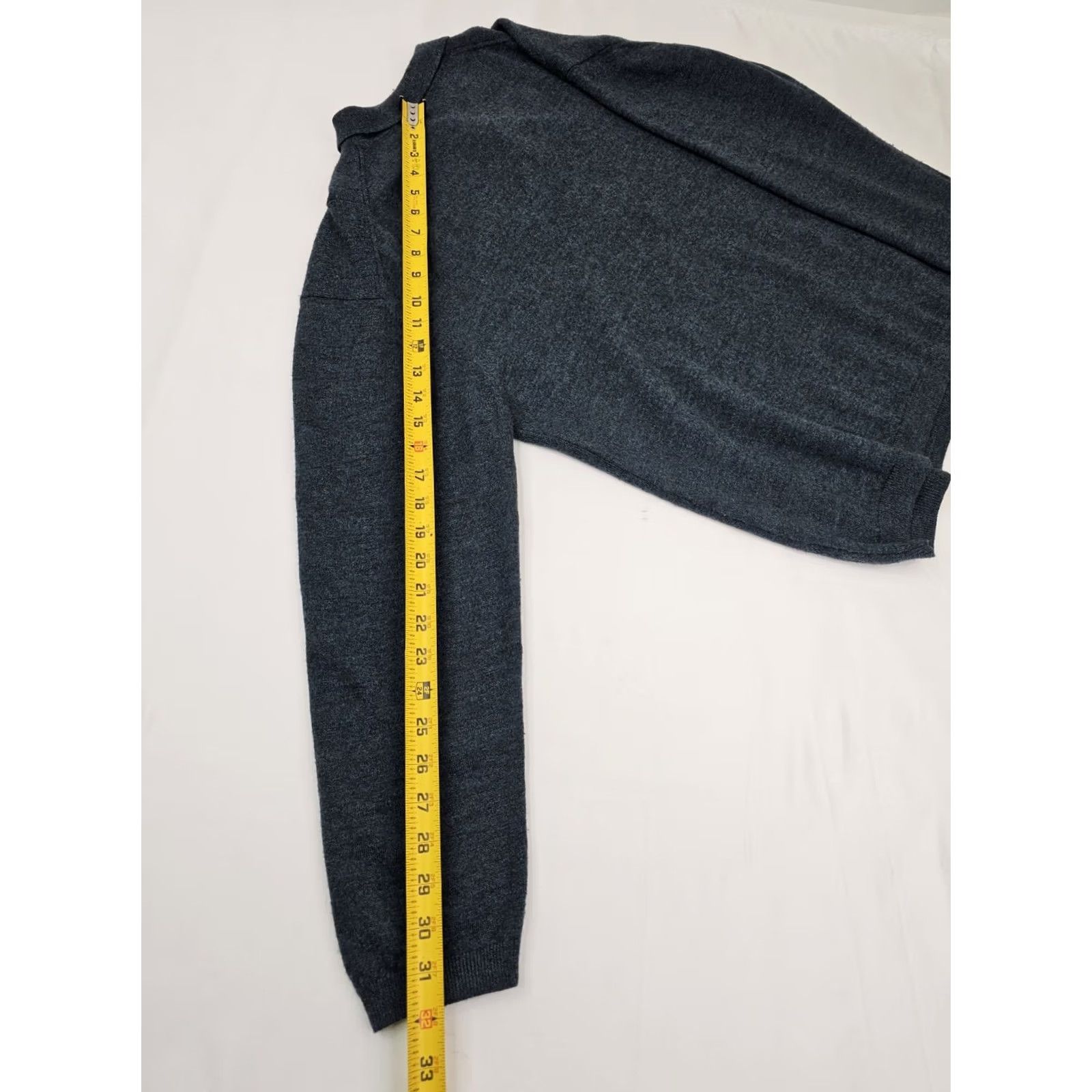 Vintage J. Ferrar 100% Merino Wool Polo Sweater Men L Long Sleeve Heathered Teal Woolen Pullover Size US L / EU 52-54 / 3 - 8 Thumbnail