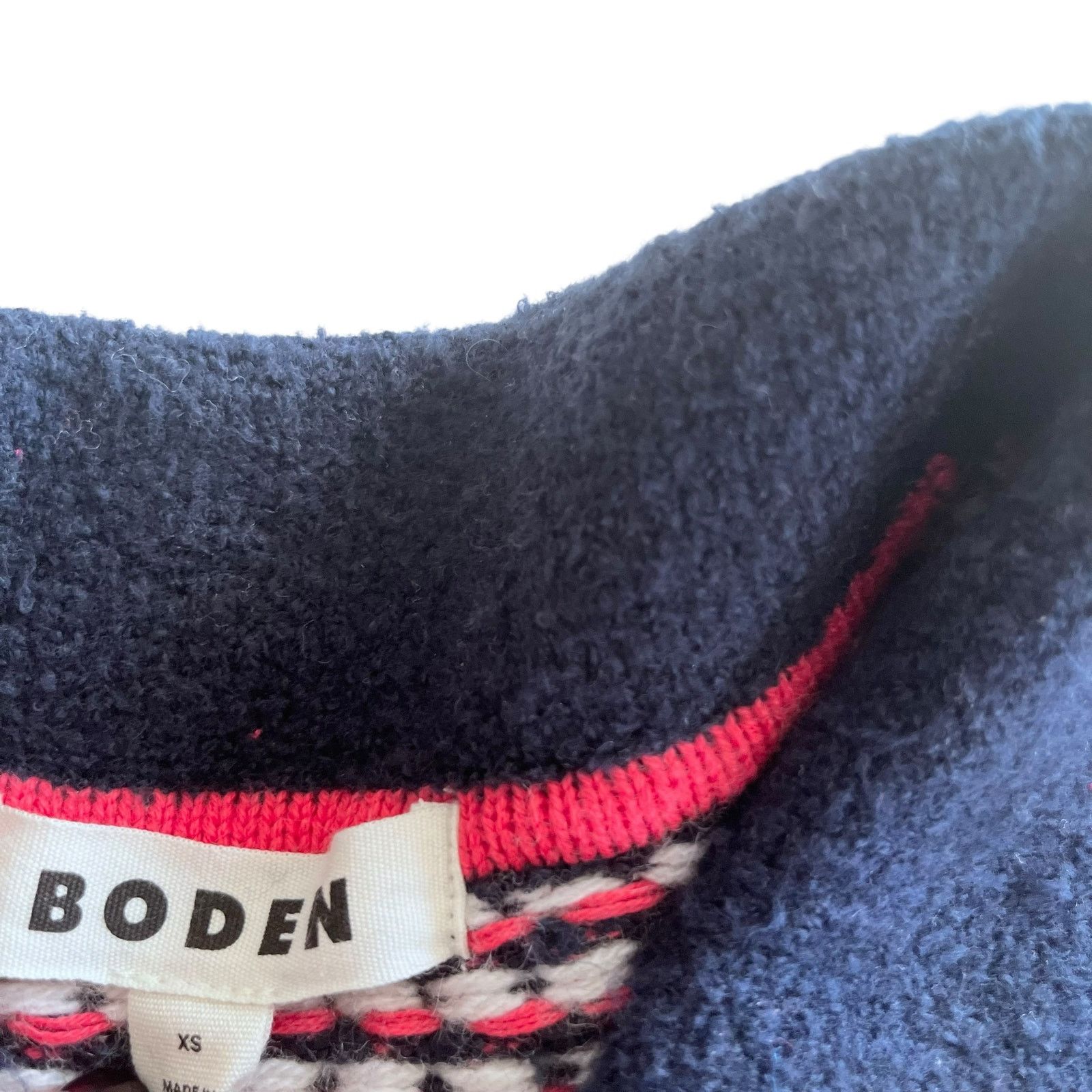 Boden Boden Short Sleeve Cropped Wool Alpaca Geo Cardigan Sweater Size XS / US 0-2 / IT 36-38 - 4 Thumbnail