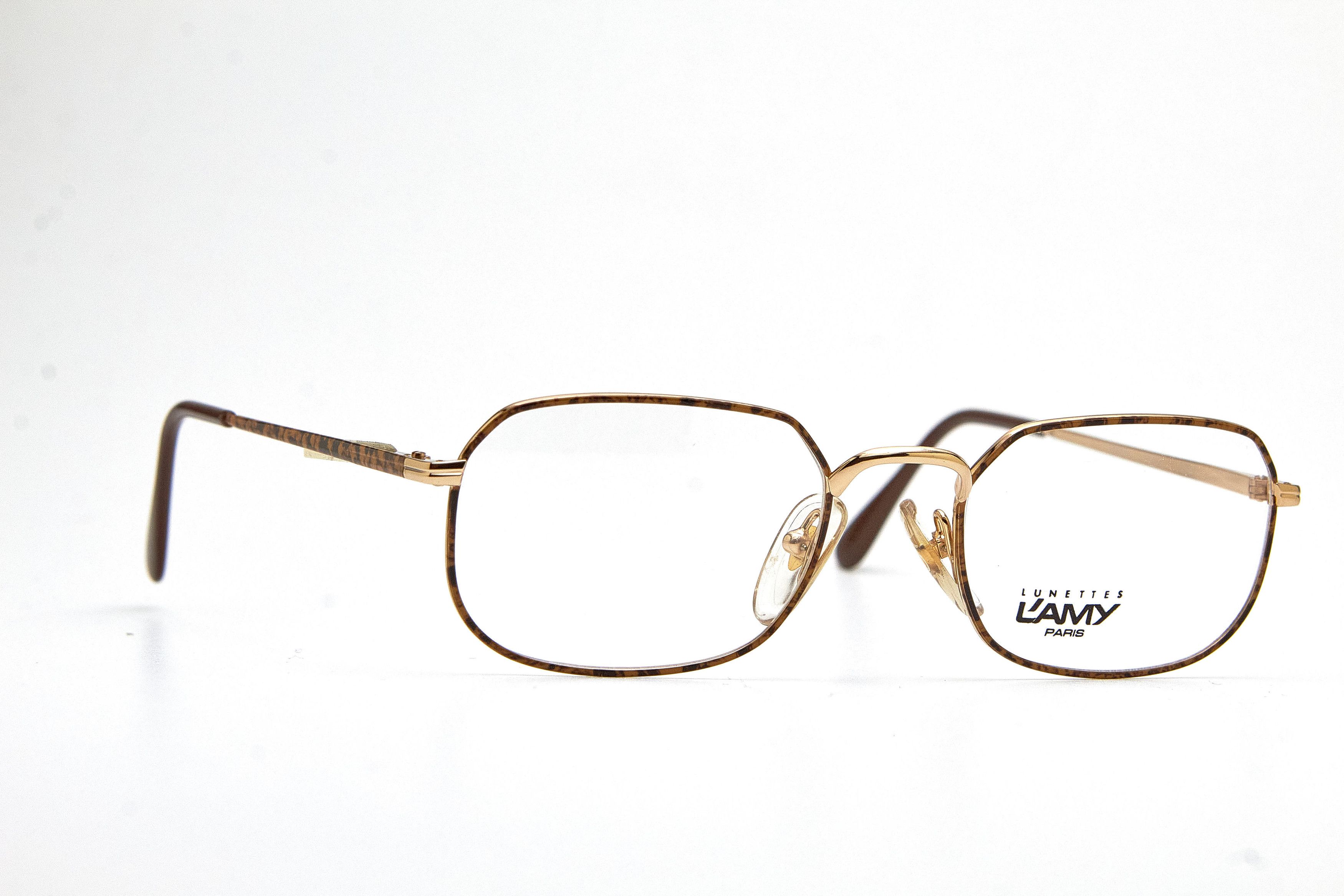 Vintage Old Money L'AMY Gold Tortoise Rectangular Quiet Lux Specs Size ONE SIZE - 4 Thumbnail