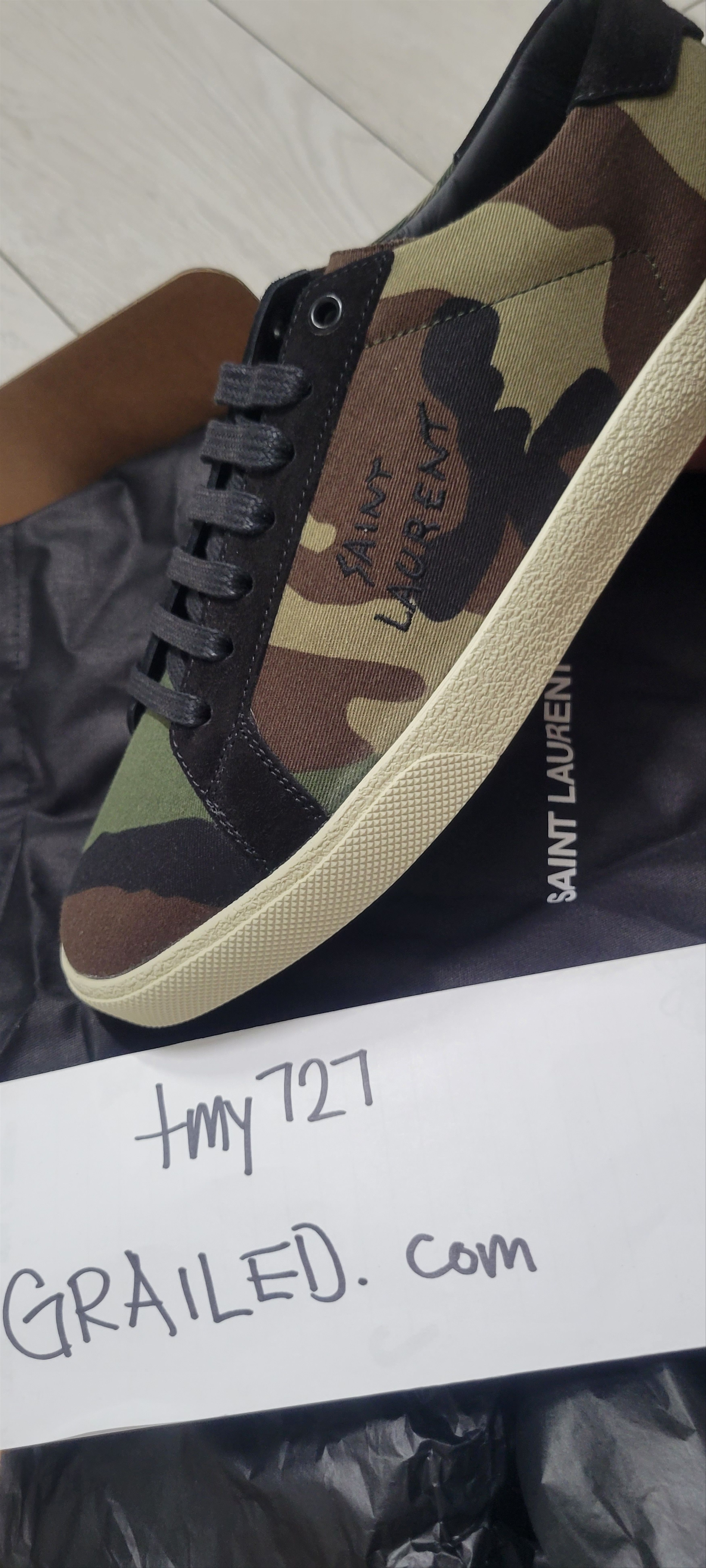Saint Laurent Paris Canvas Camouflage Sneakers Size US 8.5 / EU 41-42 - 3 Thumbnail