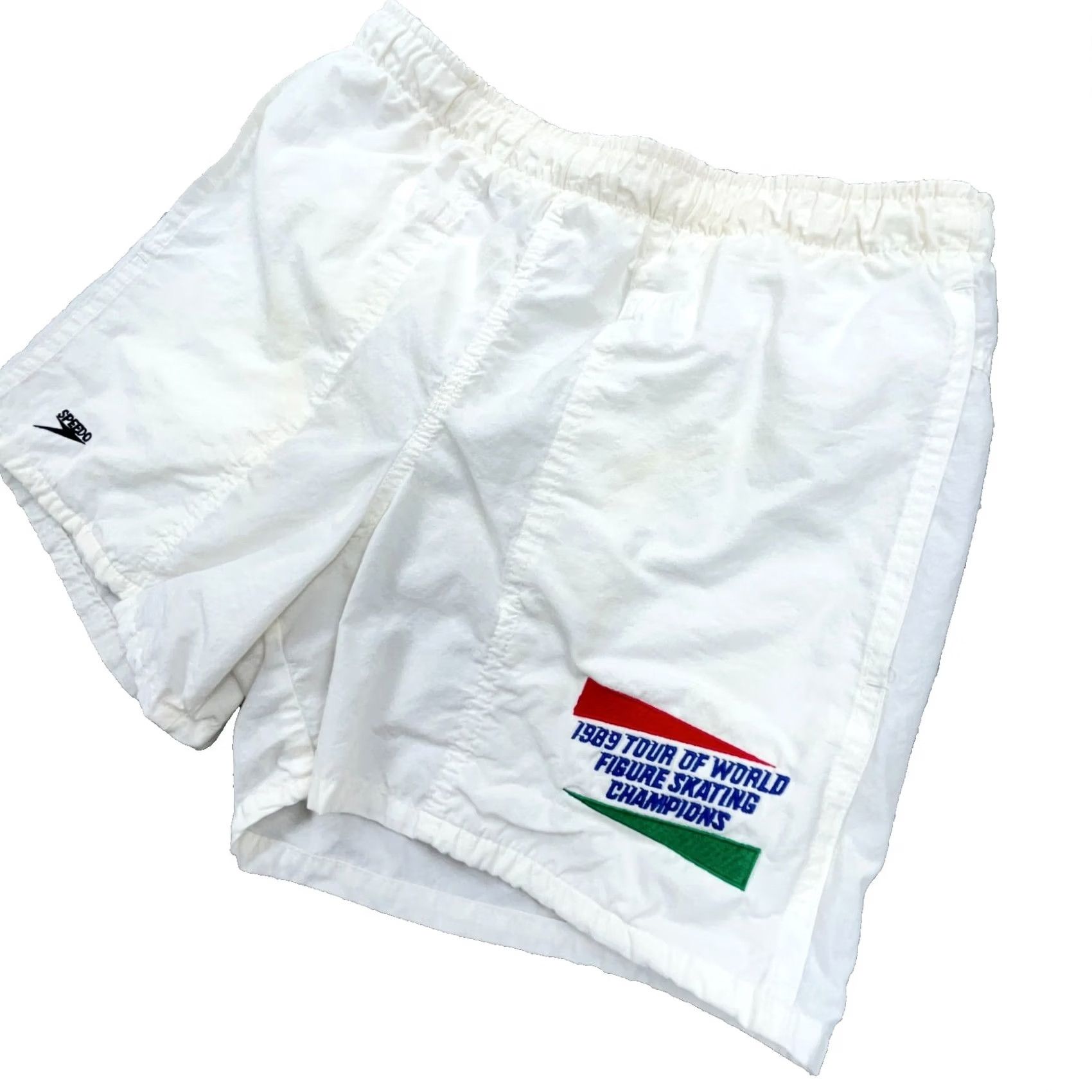Speedo VINTAGE Speedo White Figure Skating Shorts Women XS Small 1989 World Tour Champs 80s USA Size 32" / US 10 / IT 46 - 2 Thumbnail