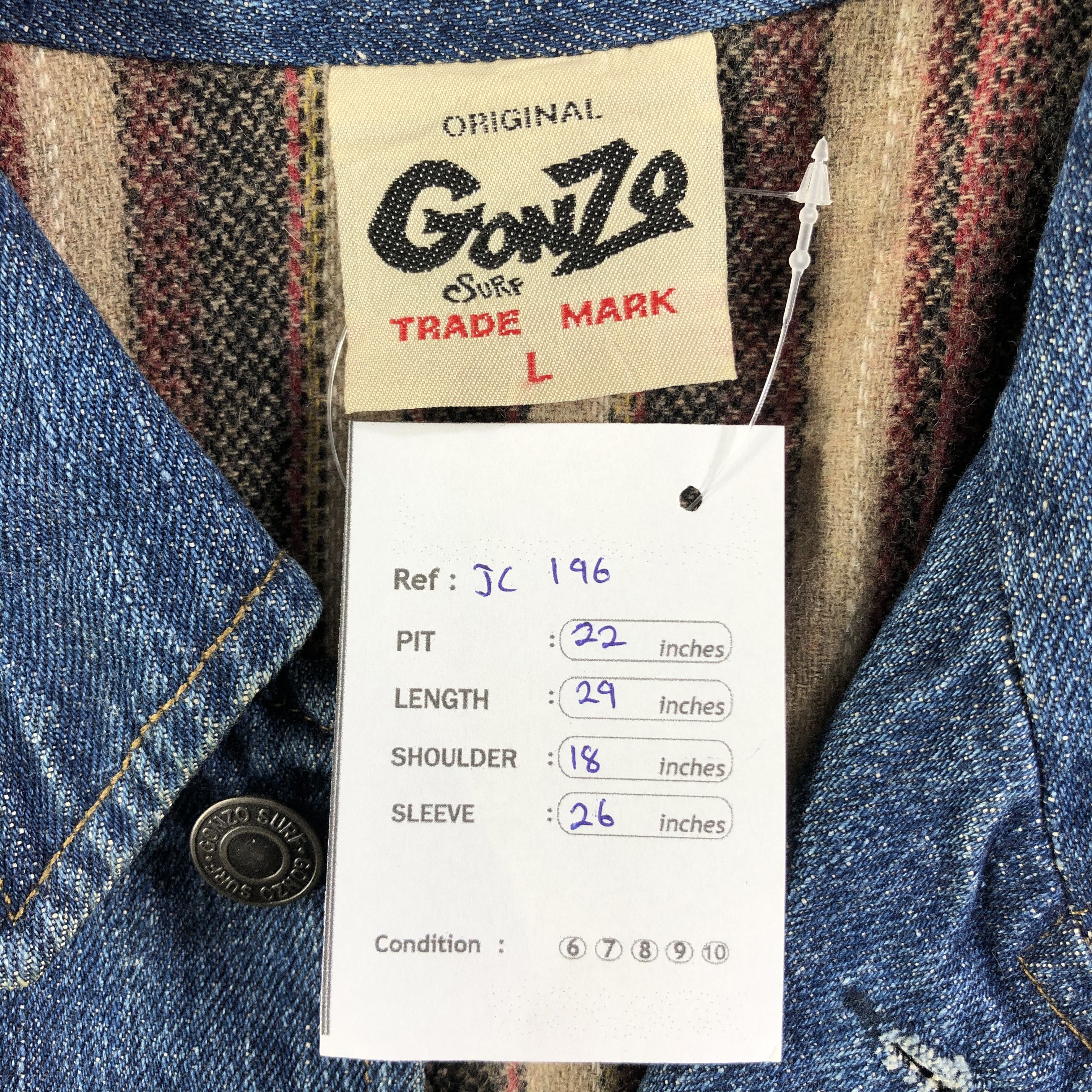Japanese Brand Gonzo Surf Denim Jacket-JC196 Size US L / EU 52-54 / 3 - 11 Thumbnail