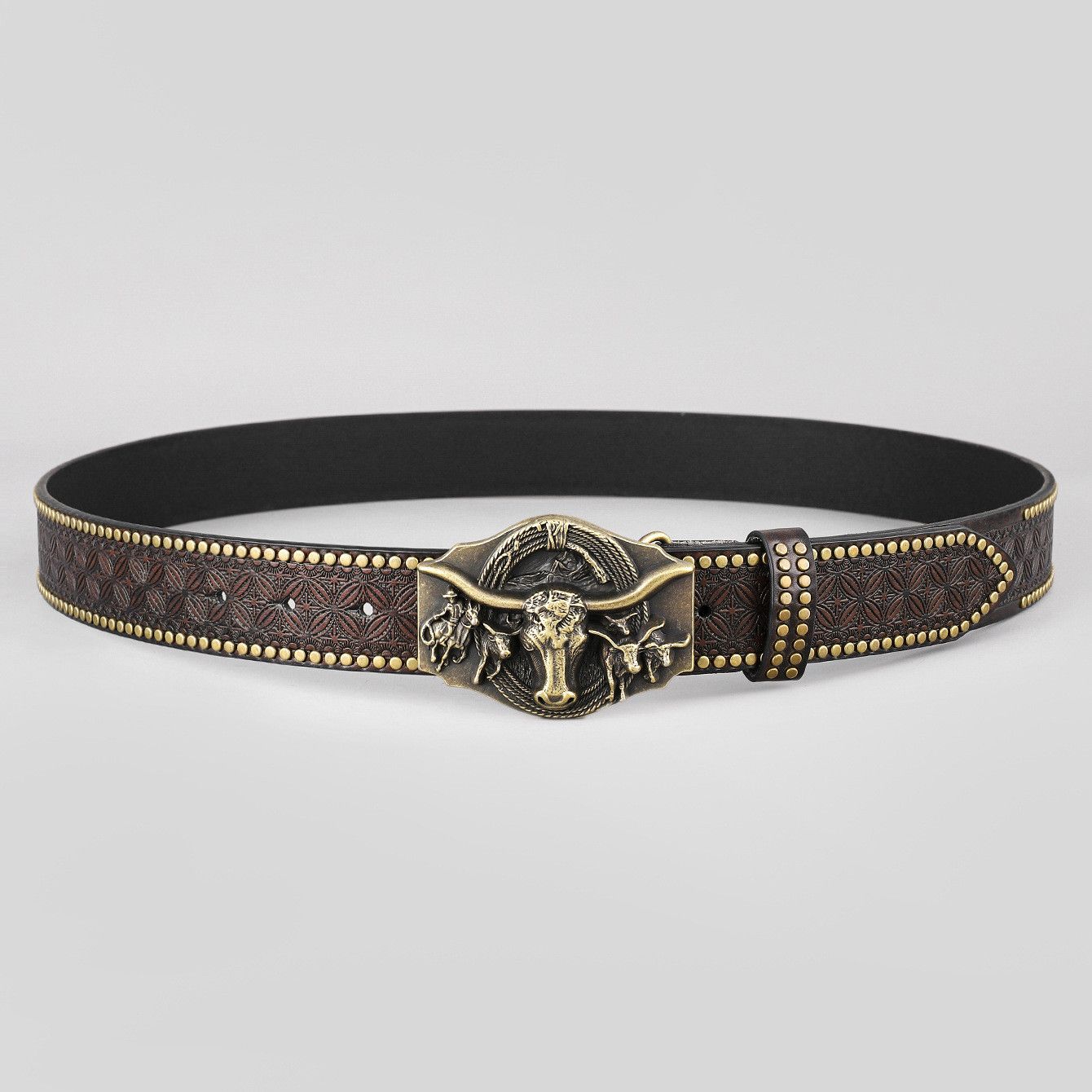 Other Vintage Cattle Pu Leather Belt Size ONE SIZE - 3 Thumbnail