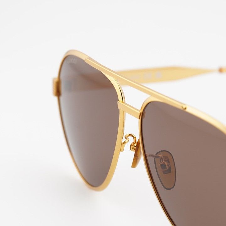 Gucci Gucci GG1513S 002 Sunglasses Yellow Gold Aviator Frame Size ONE SIZE - 10 Thumbnail