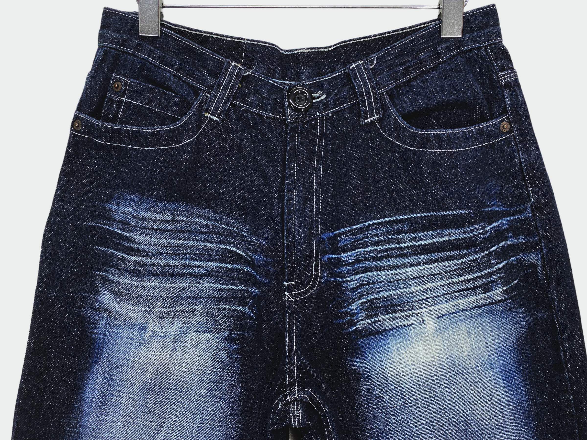 Japanese Brand Jacko Acid Wash Baggy Jeans Hip Hop Denim Size US 31 - 3 Thumbnail