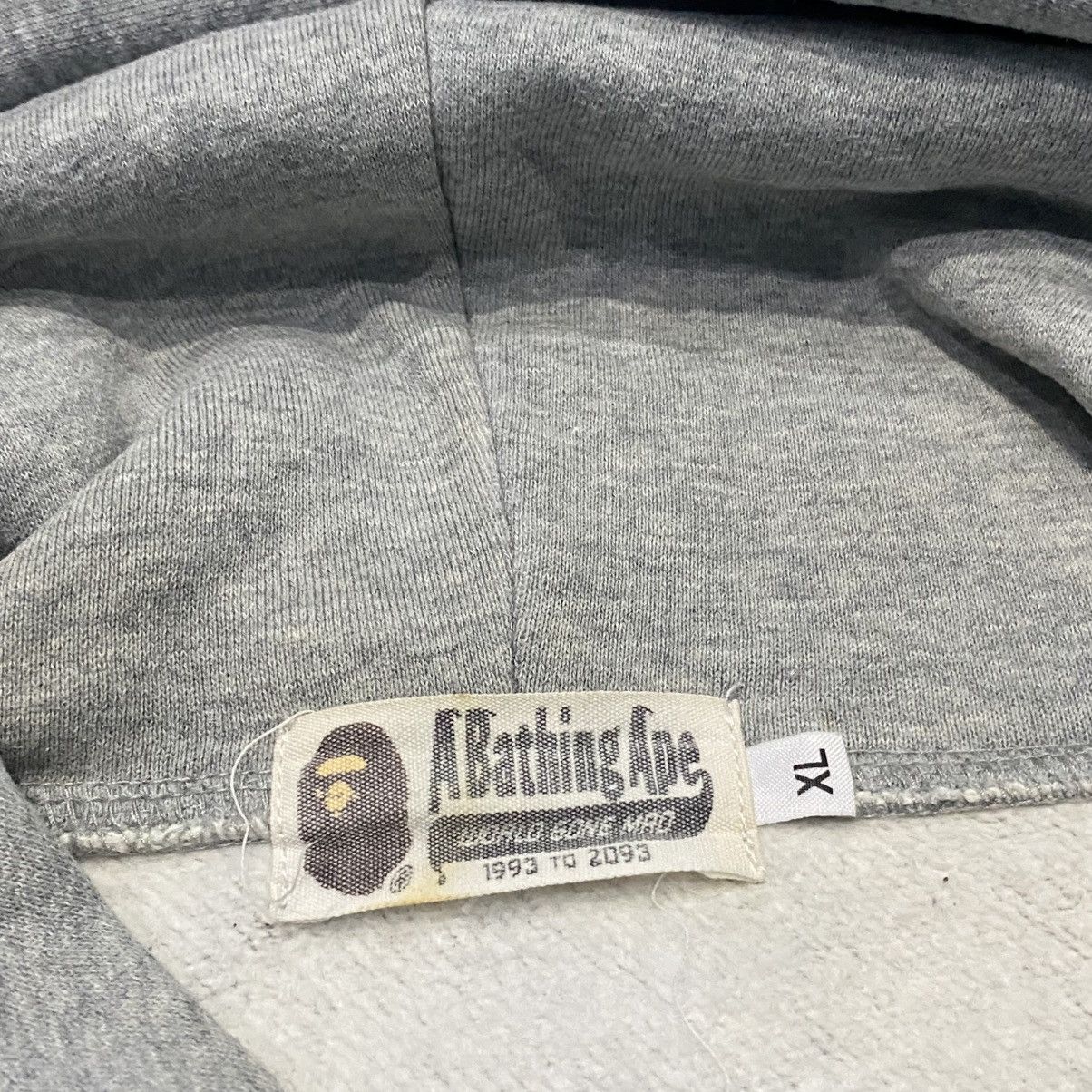Bape Bape Back Big Logo Gray Hoodie Size US XL / EU 56 / 4 - 5 Thumbnail