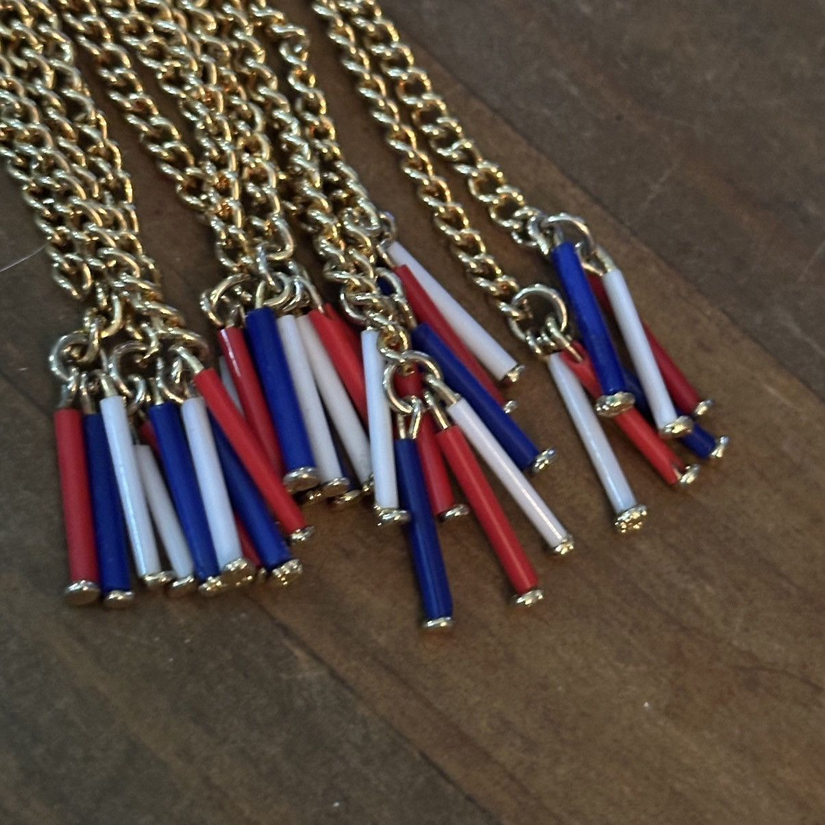 Vintage Vintage long double strand red, white & blue tassel necklace Size ONE SIZE - 3 Thumbnail