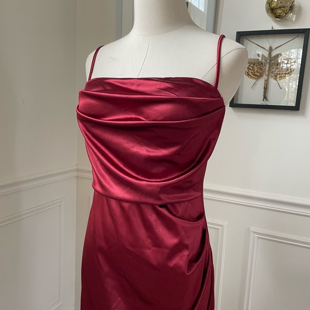 Other Windsor Stretchy Ruby Red Burgundy Satin Slip Dress Gown M Size M / US 6-8 / IT 42-44 - 3 Thumbnail