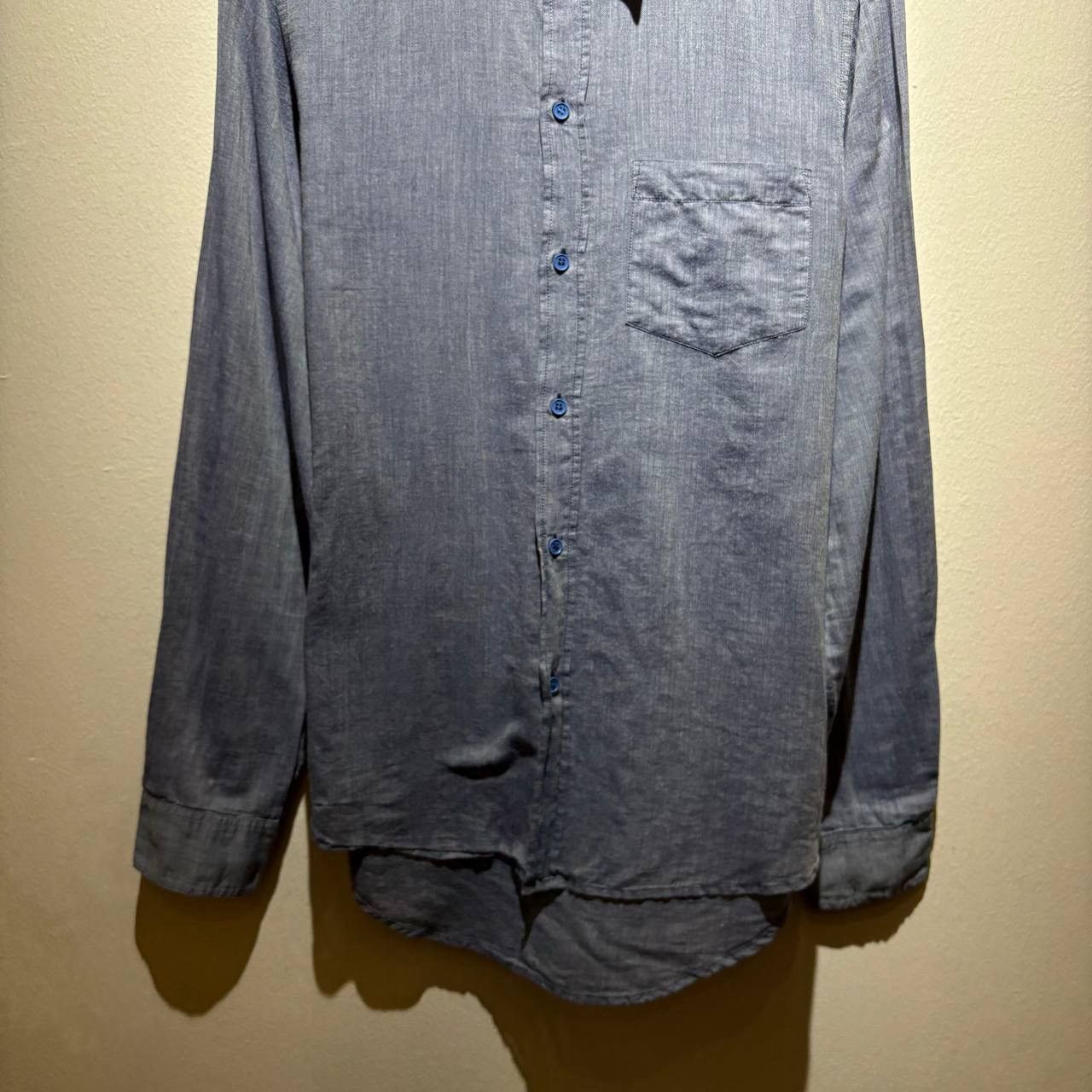 A.P.C. A.P.C Grey Japanese Linen Officer Style Shirt Size US M / EU 48-50 / 2 - 4 Thumbnail