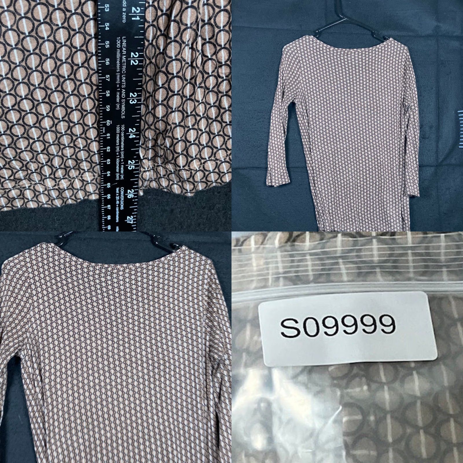 Banana Republic Banana Republic Blouse Brown Geometric Pattern 3/4 Sleeve Small Womens Shirt Casual Workwear Size S / US 4 / IT 40 - 8 Thumbnail