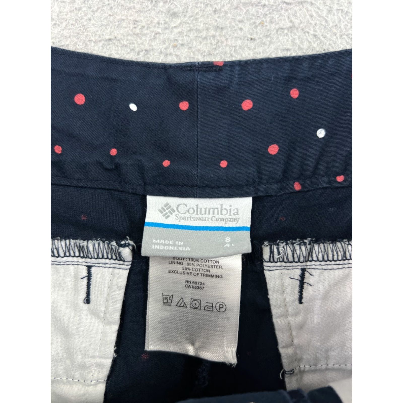 Vintage Columbia Shorts Womens 8 Blue Polka Dot 100% Cotton Pockets Hiking 28x4 Size 30" / US 8 / IT 44 - 7 Thumbnail