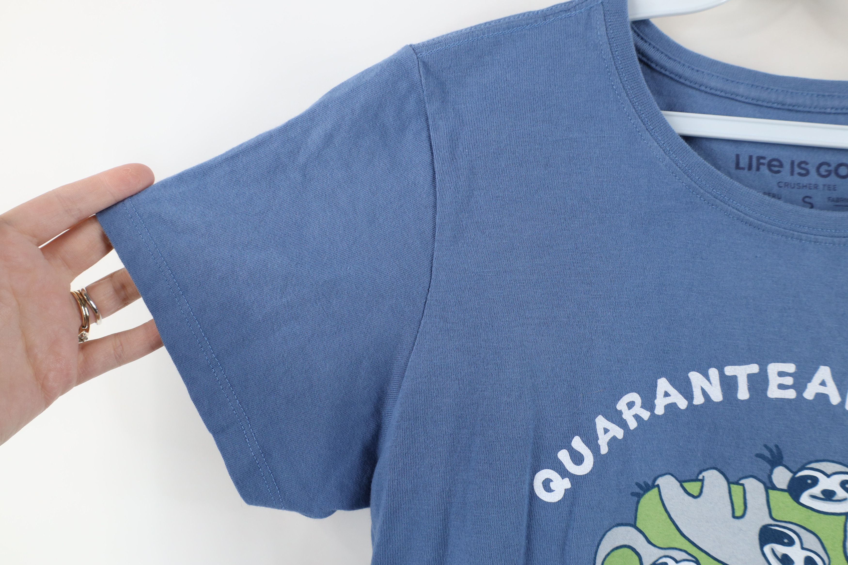 Life is Good Life Is Good Sloth Couch Short Sleeve T-Shirt Blue Cotton Size S / US 4 / IT 40 - 7 Thumbnail