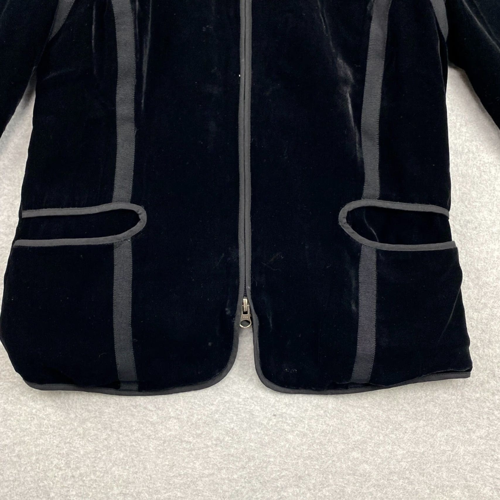 Armani Exchange Armani Exchange Velvet Jacket Womens M Black Full Zip Lined Silk Blend Modern Casual All Seasons Mid-Length Pockets Size M / US 6-8 / IT 42-44 - 3 Thumbnail