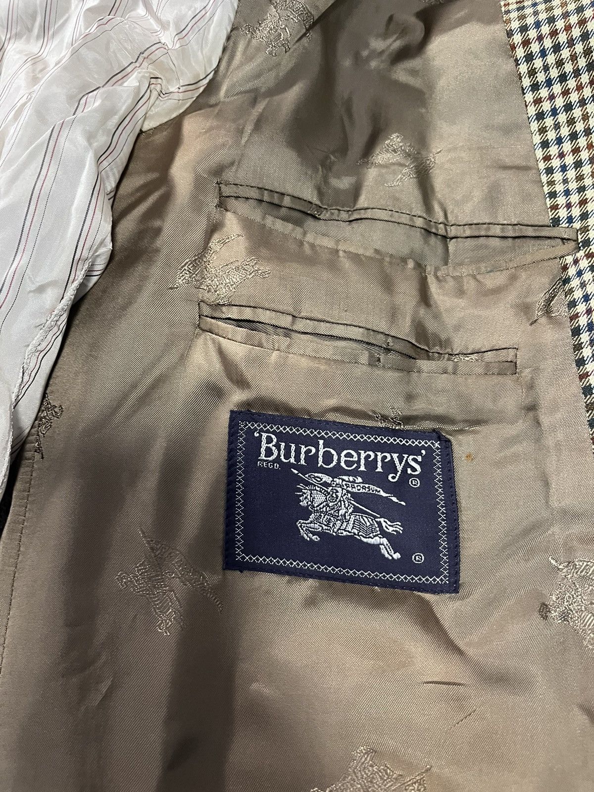 Burberry Burberrys Mens Blazer Jacket Striped Vintage Wool Size 56 Size 54L - 3 Thumbnail