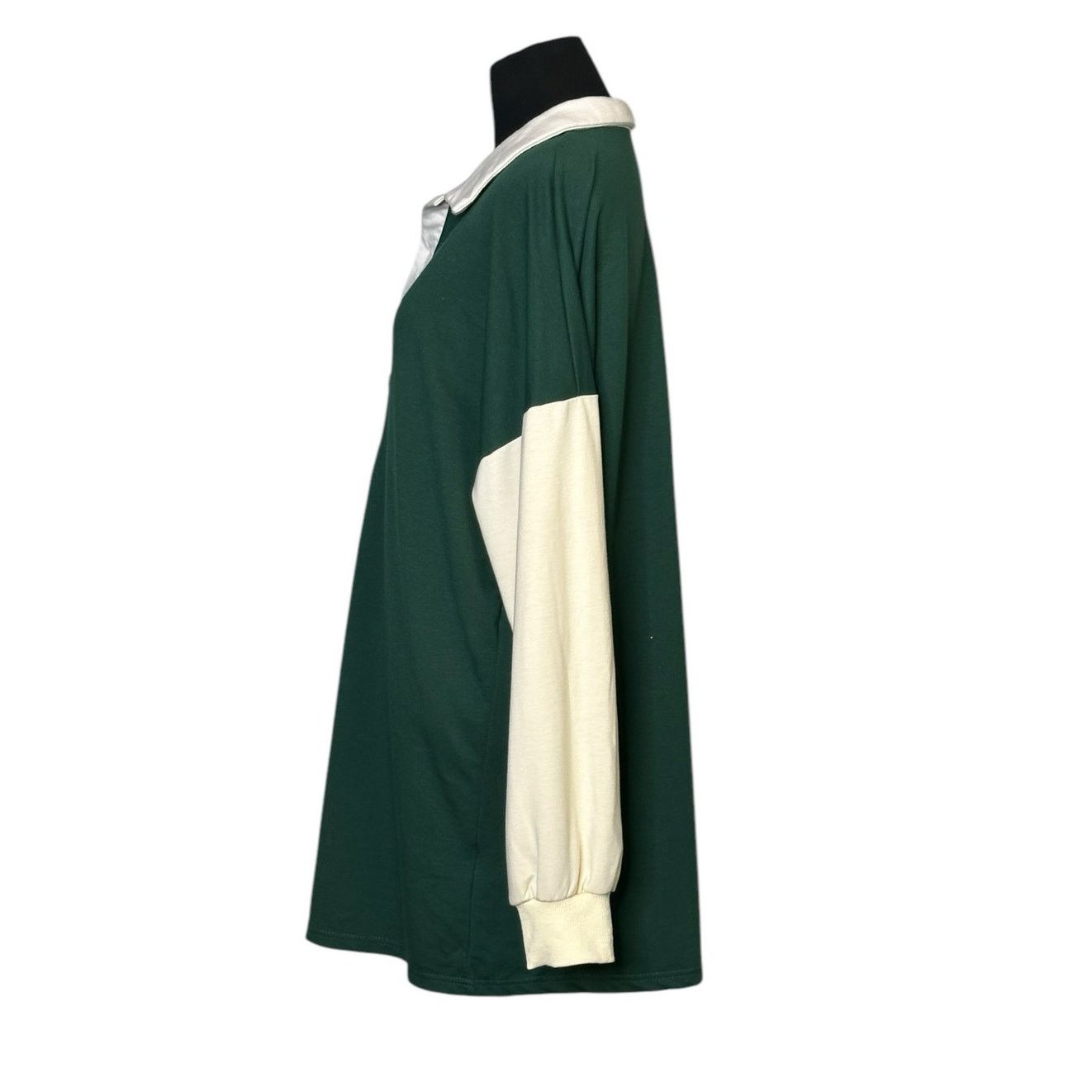 Shein Shein green cream long sleeves polo shirt dress size Medium Size M / US 6-8 / IT 42-44 - 7 Thumbnail