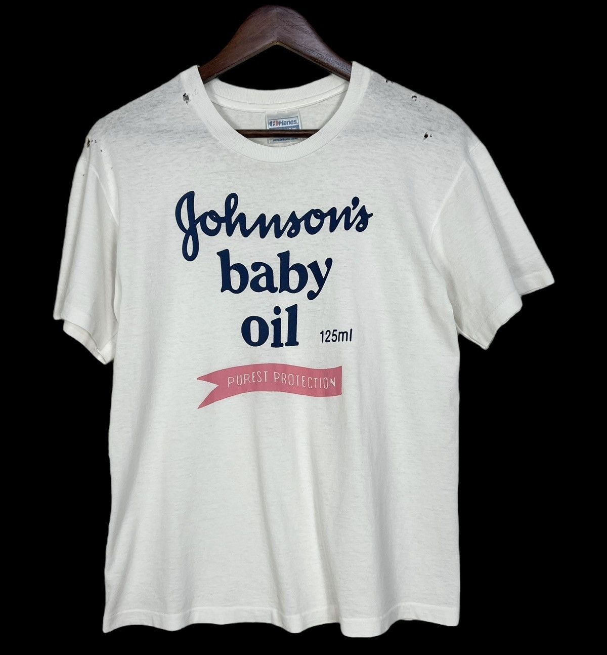Vintage 90s Vintage Distressed Johnsons Baby Oil Promo Tee Size US M / EU 48-50 / 2 - 1 Thumbnail