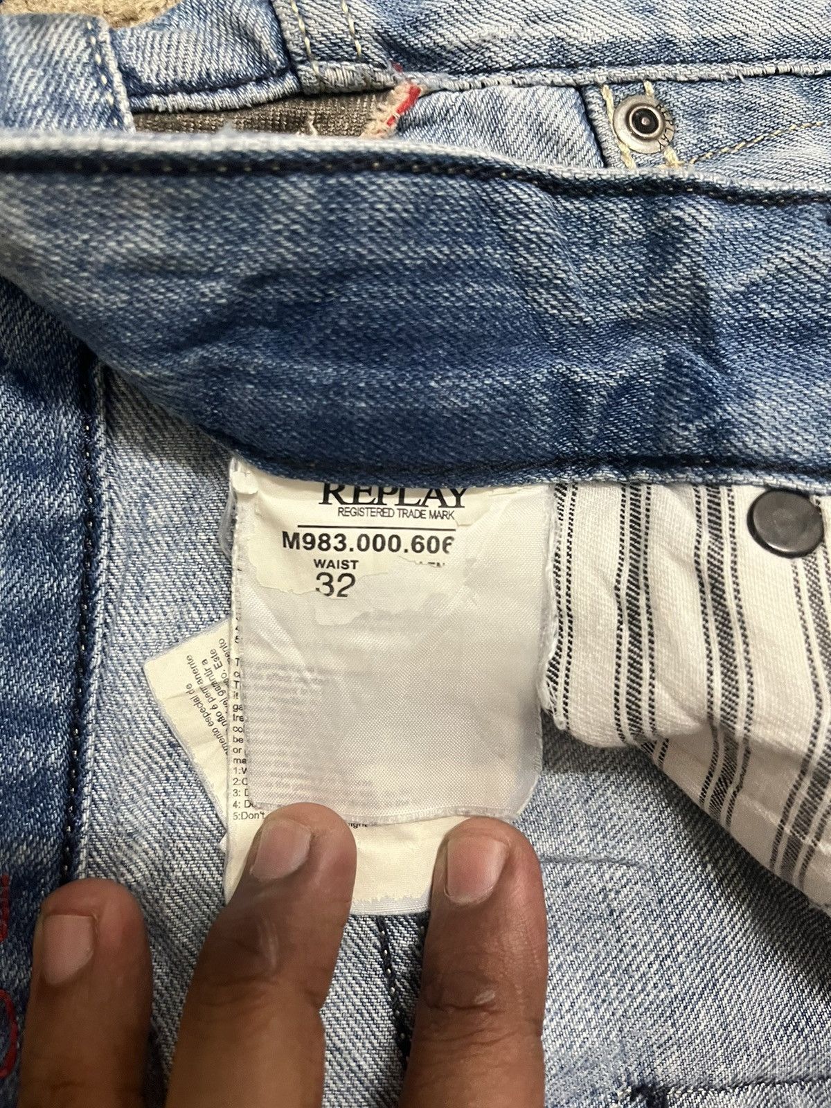 Replay Vintage Replay Distressed Denim Size US 33 - 11 Thumbnail