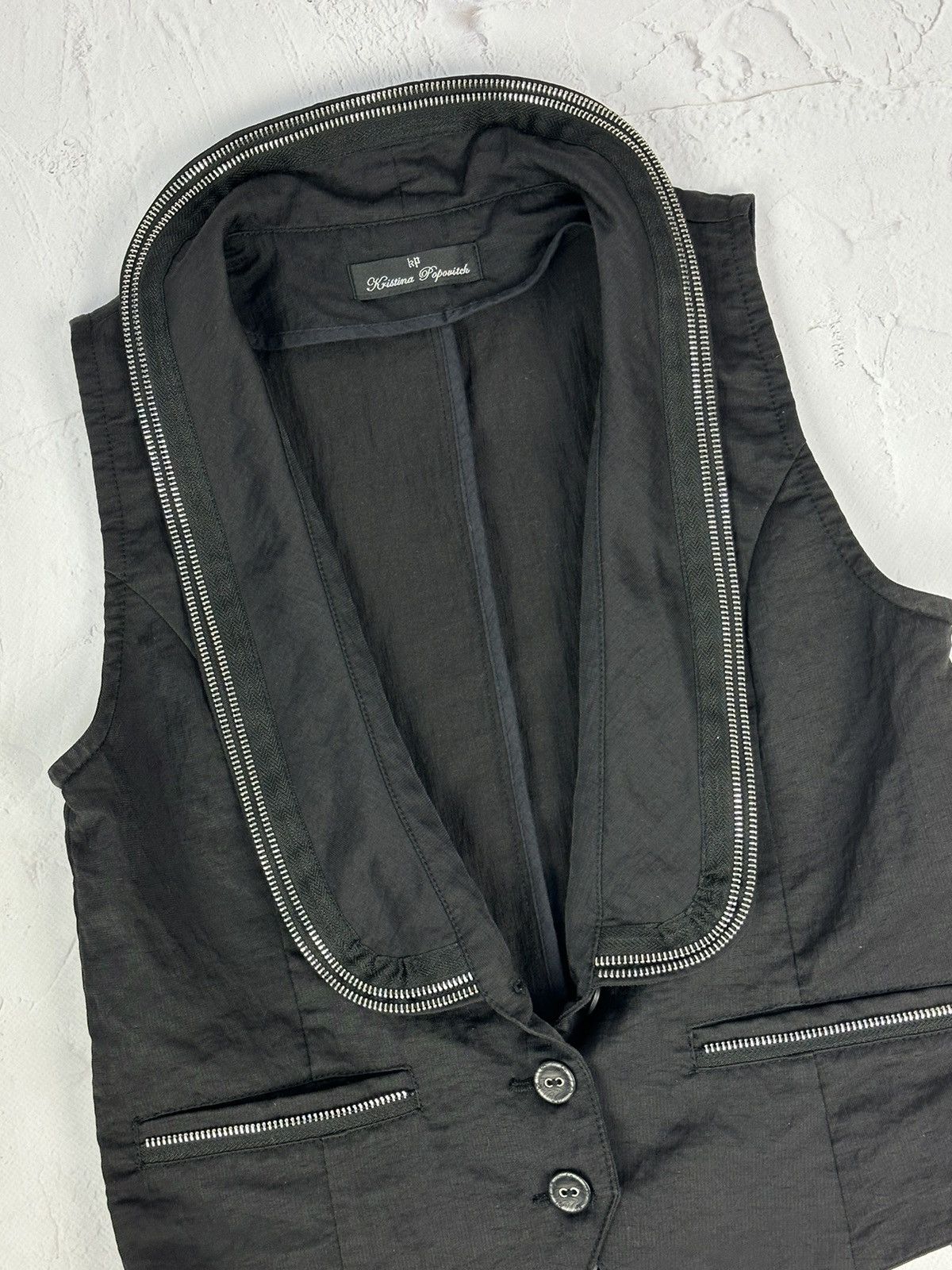 Japanese Brand × Vintage Vintage Zipper Black Tank Top Vest Size M / US 6-8 / IT 42-44 - 3 Thumbnail