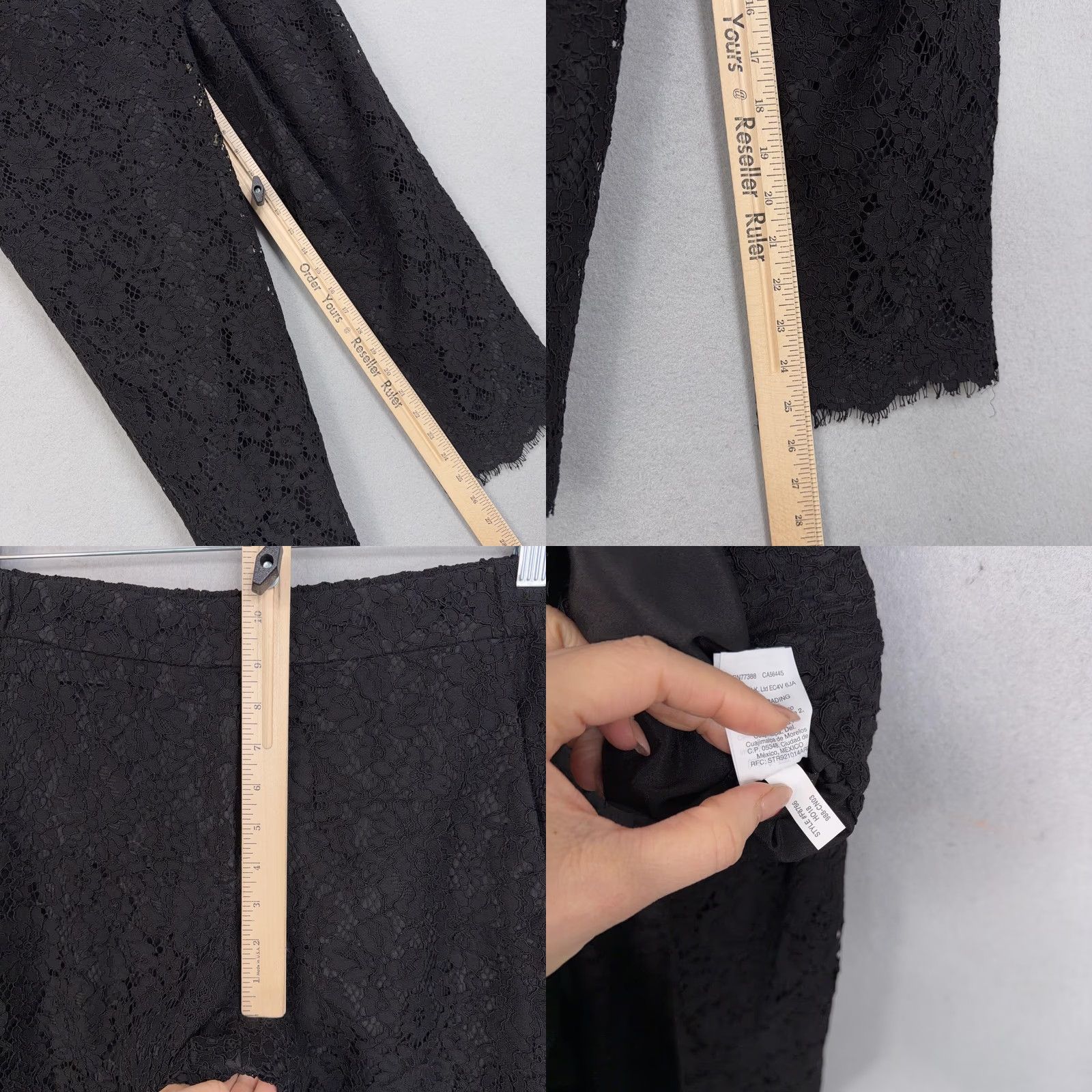 J.Crew J.CREW Pants Women's 10 Black Lace Tapered Pull On Lined Dressy Party Cropped Mockup Size 32" / US 10 / IT 46 - 9 Thumbnail