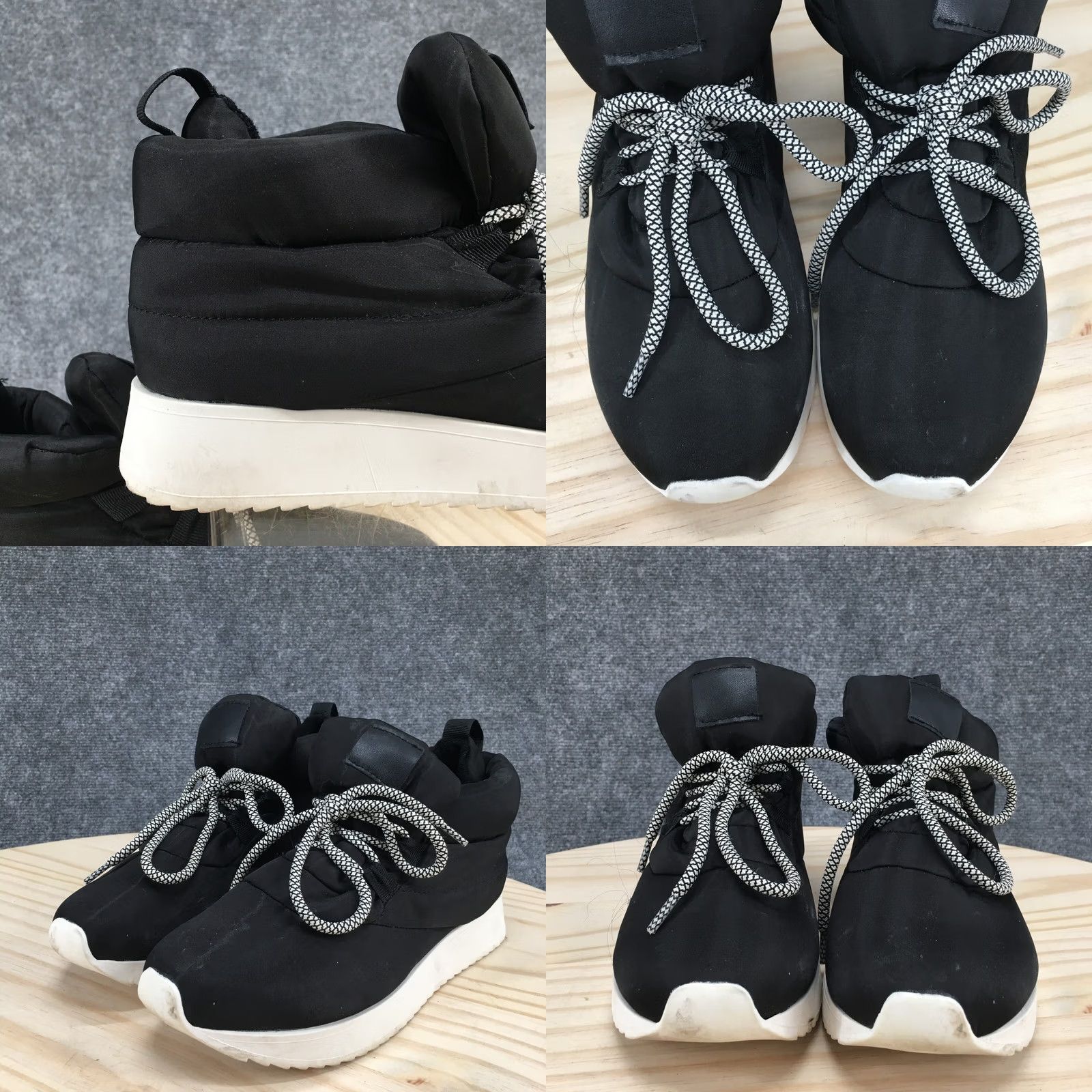 Vintage A New Day Babs Casual Mid Top Sneakers Womens 7 Black Fabric Lace Up Size M / US 6-8 / IT 42-44 - 8 Thumbnail