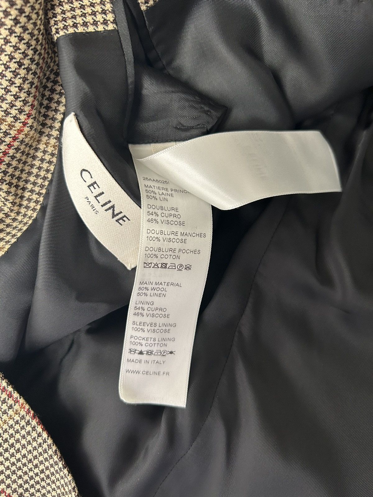 Celine SS20 MSRP: $3K Tournoun Prince of Wales Houndstooth Blazer Size 50R - 10 Thumbnail