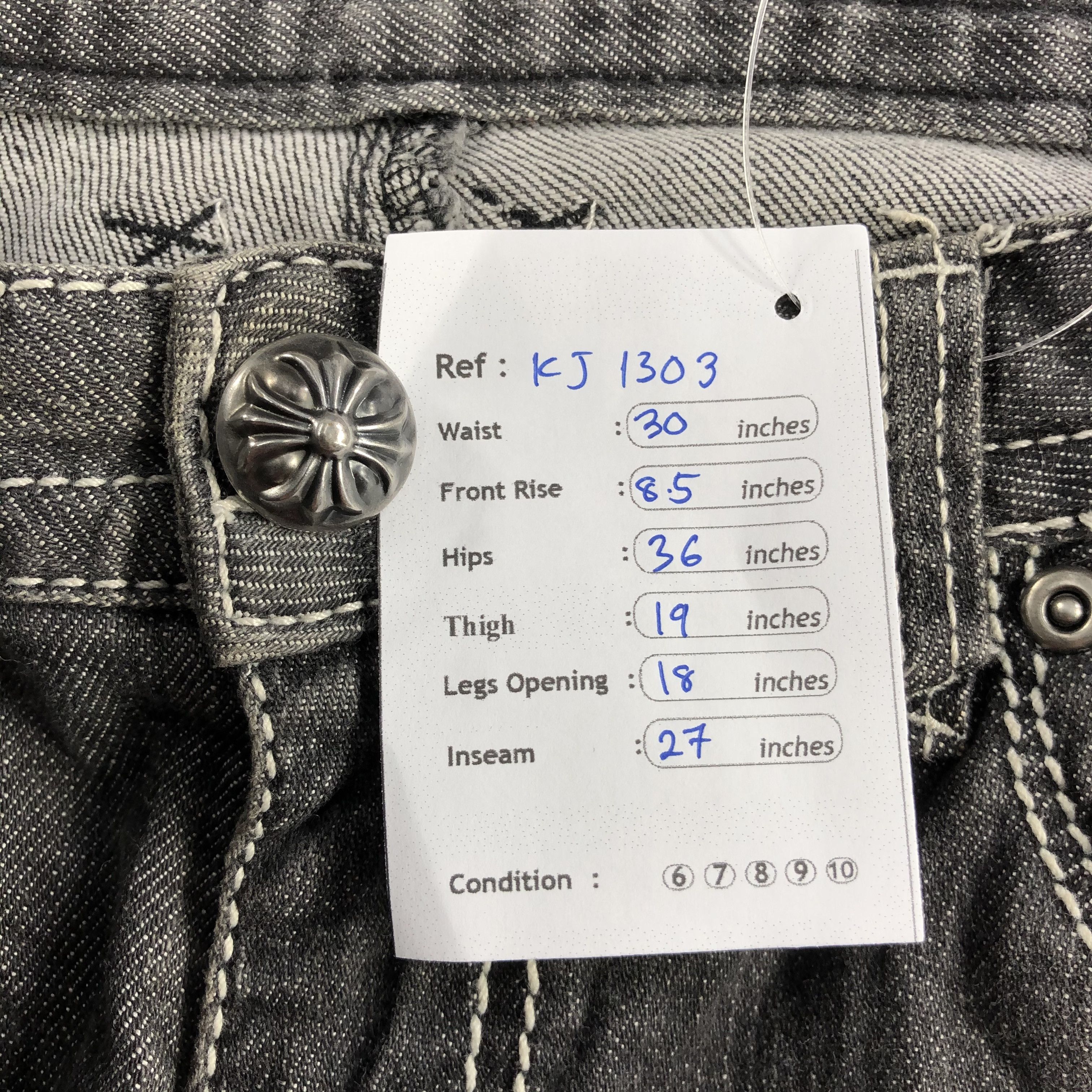Japanese Brand ARY Denim Faded Black Jeans Cropped Flare Denim KJ1303 Size 30" / US 8 / IT 44 - 9 Thumbnail