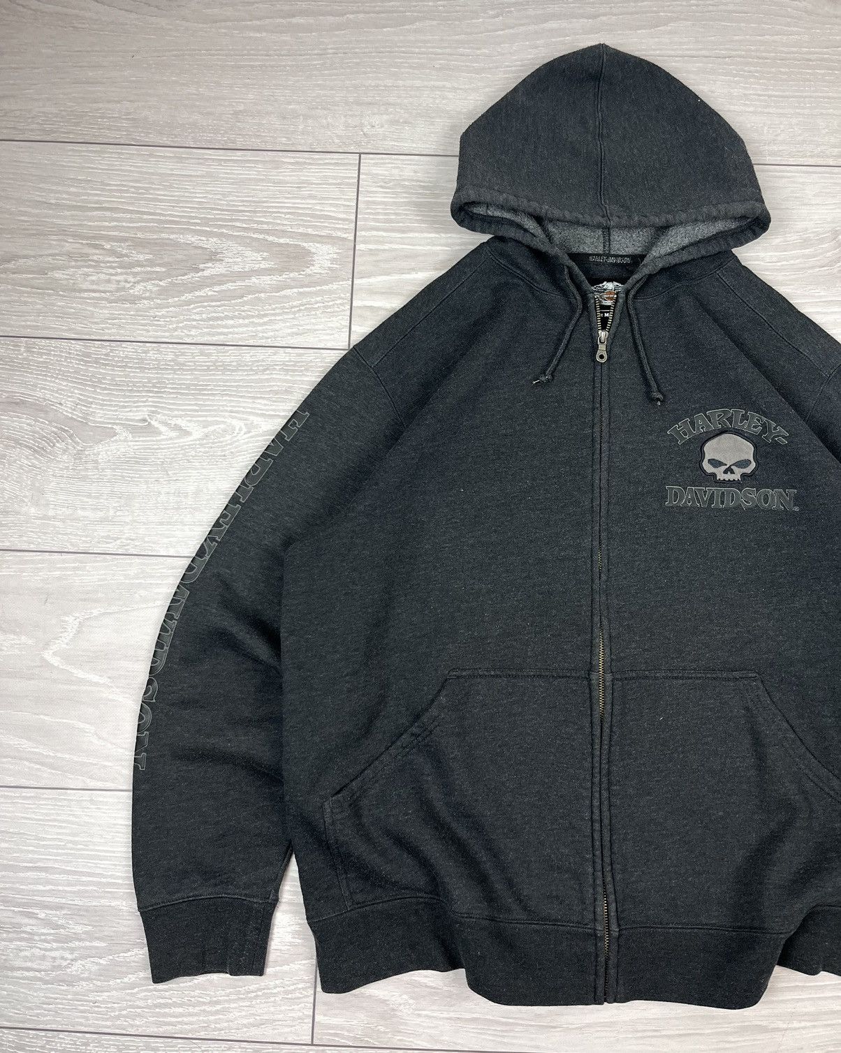 Harley Davidson Harley Davidson Y2K Big Logo Full Zip Hoodie Size US XL / EU 56 / 4 - 4 Thumbnail