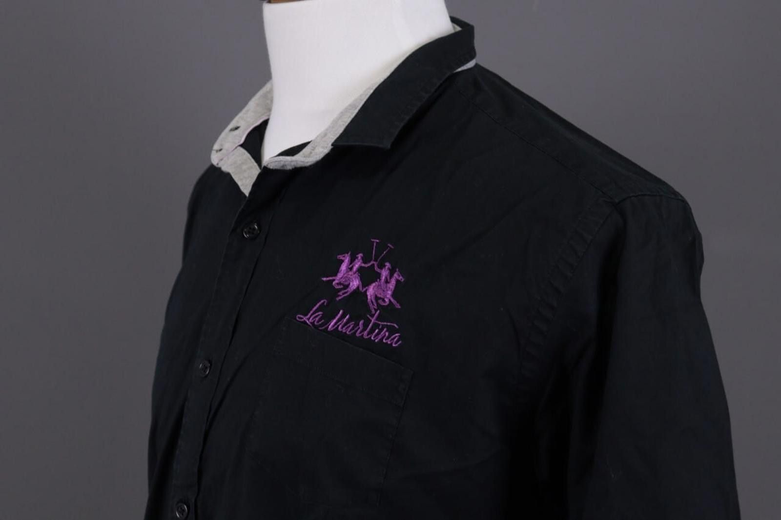 La Martina La Marina Buenos Aires Slim Fit Black Shirt Size XL Size US XL / EU 56 / 4 - 7 Thumbnail