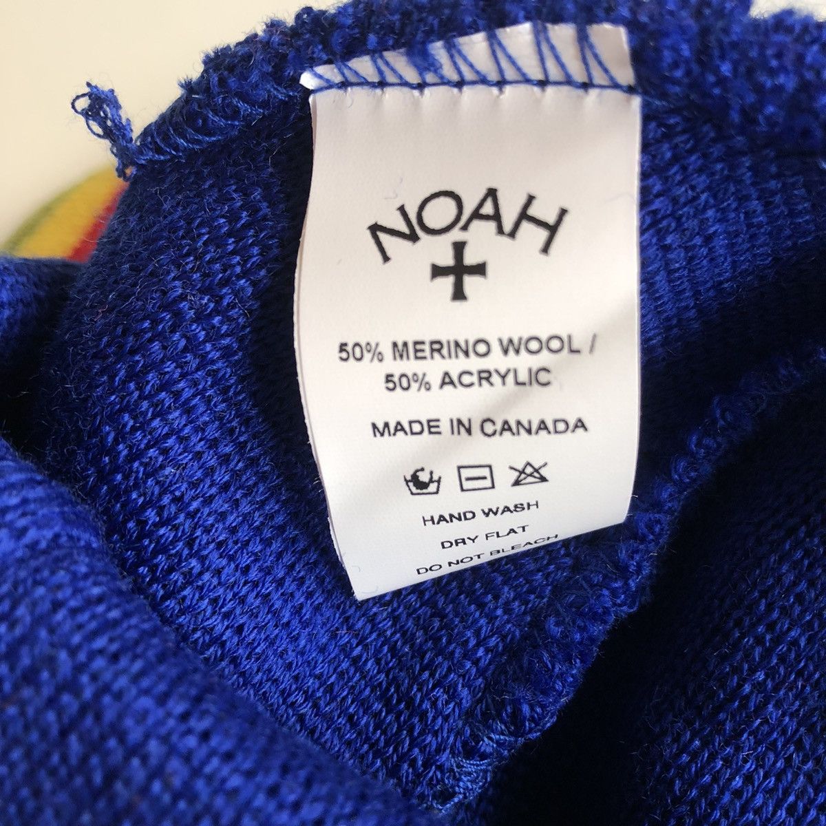 Noah Fair Isle Merino Blend Beanie in Blue, Men's — image 5 of 6