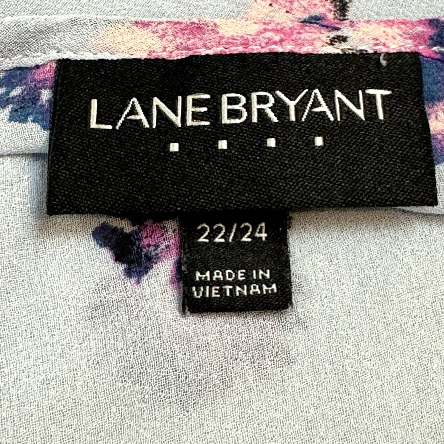 Vintage Lane Bryant Blouse Top Womens Plus Light Blue Floral Sheer Bow Tie 22 Blouse Size 3XL / US 20-22 - 4 Thumbnail