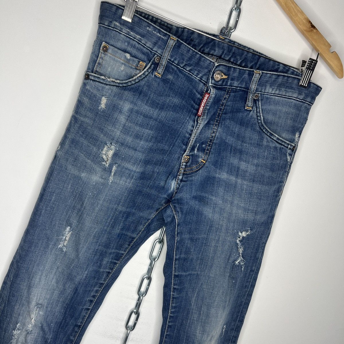 Dsquared2 × Japanese Brand × Vintage Dsquared2 Cool Guy Jeans - Dark Blue Washed Distressed Size US 30 / EU 46 - 3 Thumbnail