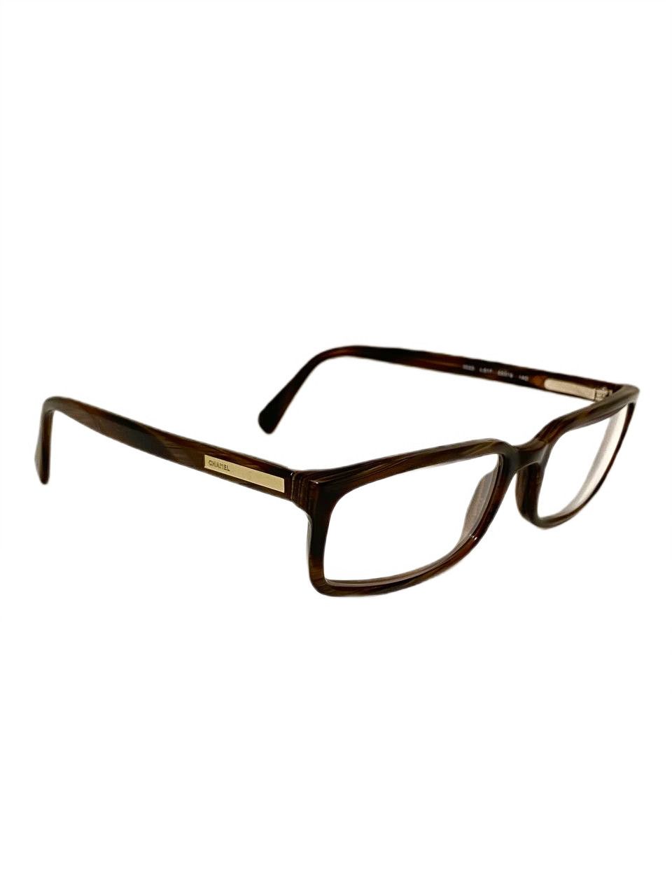 Chanel Chanel CC Logo Square Rectangular Brown Eyeglasses Vintage Size ONE SIZE - 1 Thumbnail