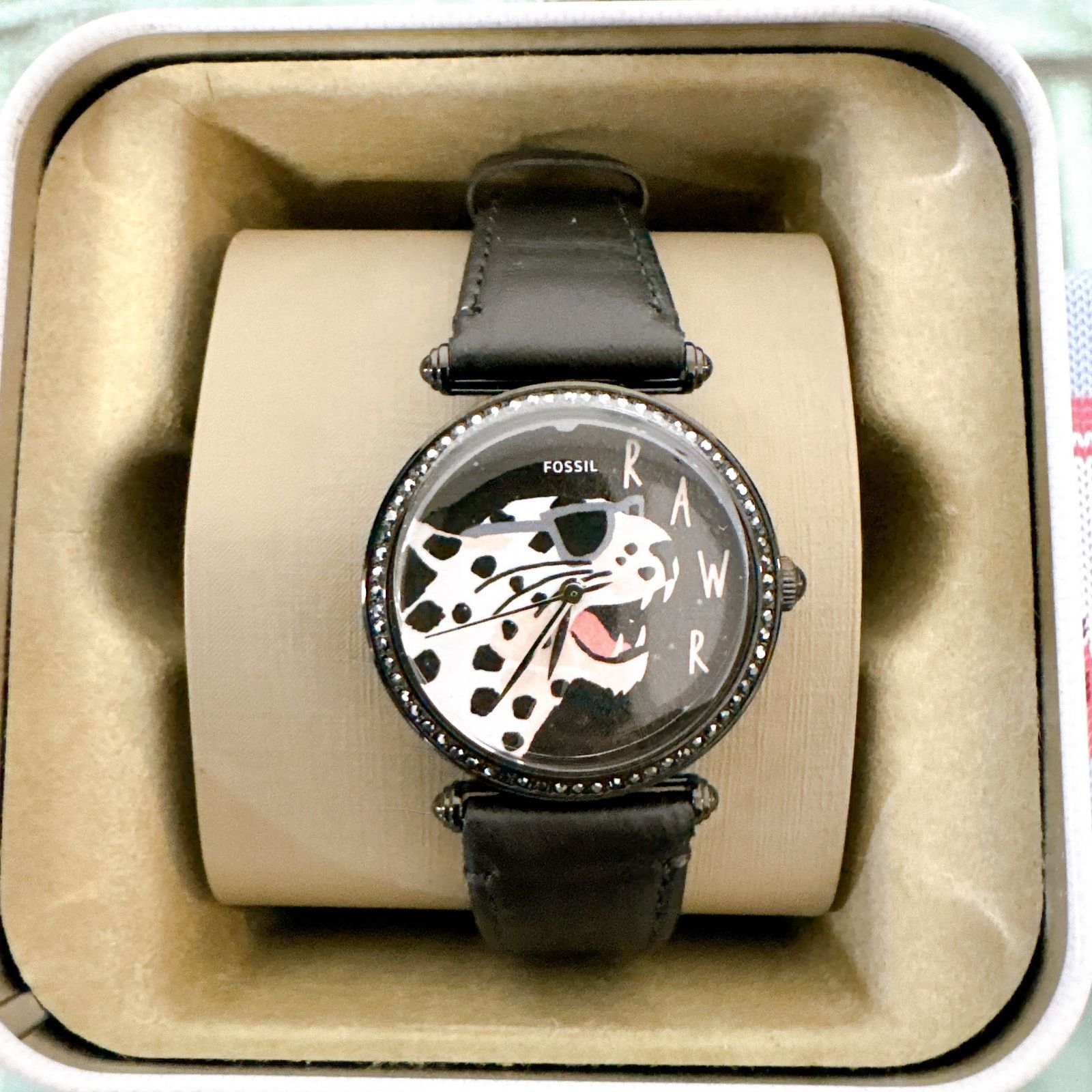 Fossil Fossil ES4710 Lyric Three-Hand Black Leather Watch Size ONE SIZE - 2 Thumbnail