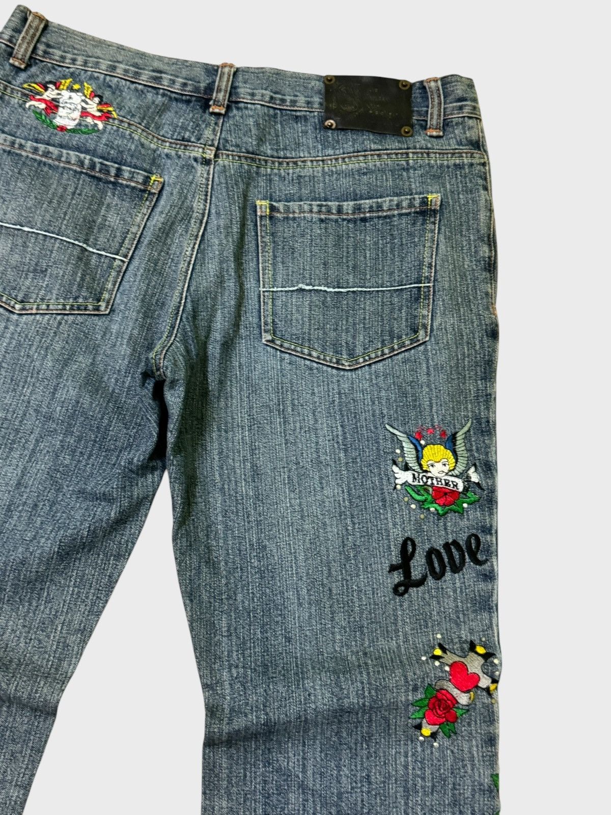 Hysteric Glamour FLARED SEMANTIC DESIGN CROSS EMBROIDERED STYLE DENIM Size US 31 - 13 Thumbnail