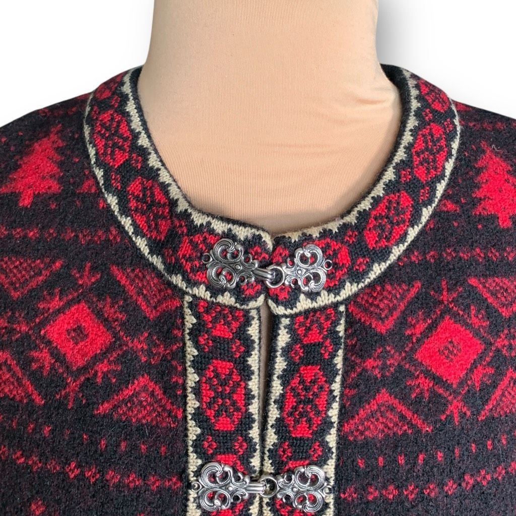 Telluride Vintage Telluride Maroon Red Black Nordic Reindeer Wool Vest Size L / US 10 / IT 46 - 5 Thumbnail