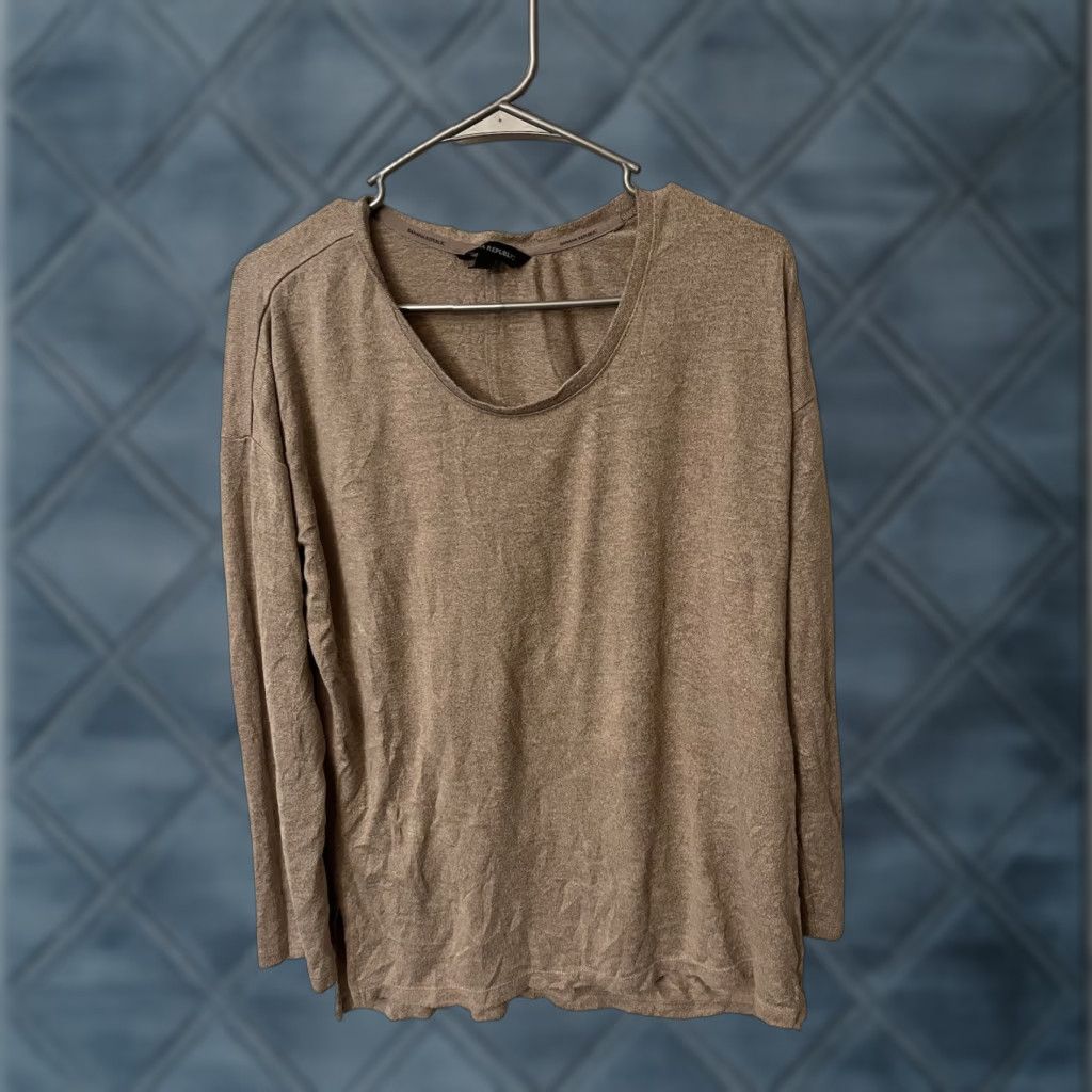 Banana Republic Banana Republic Shirt Ladies' Long Sleeve Scoop Neck Top Brown Small Regular Size S / US 4 / IT 40 - 1 Thumbnail