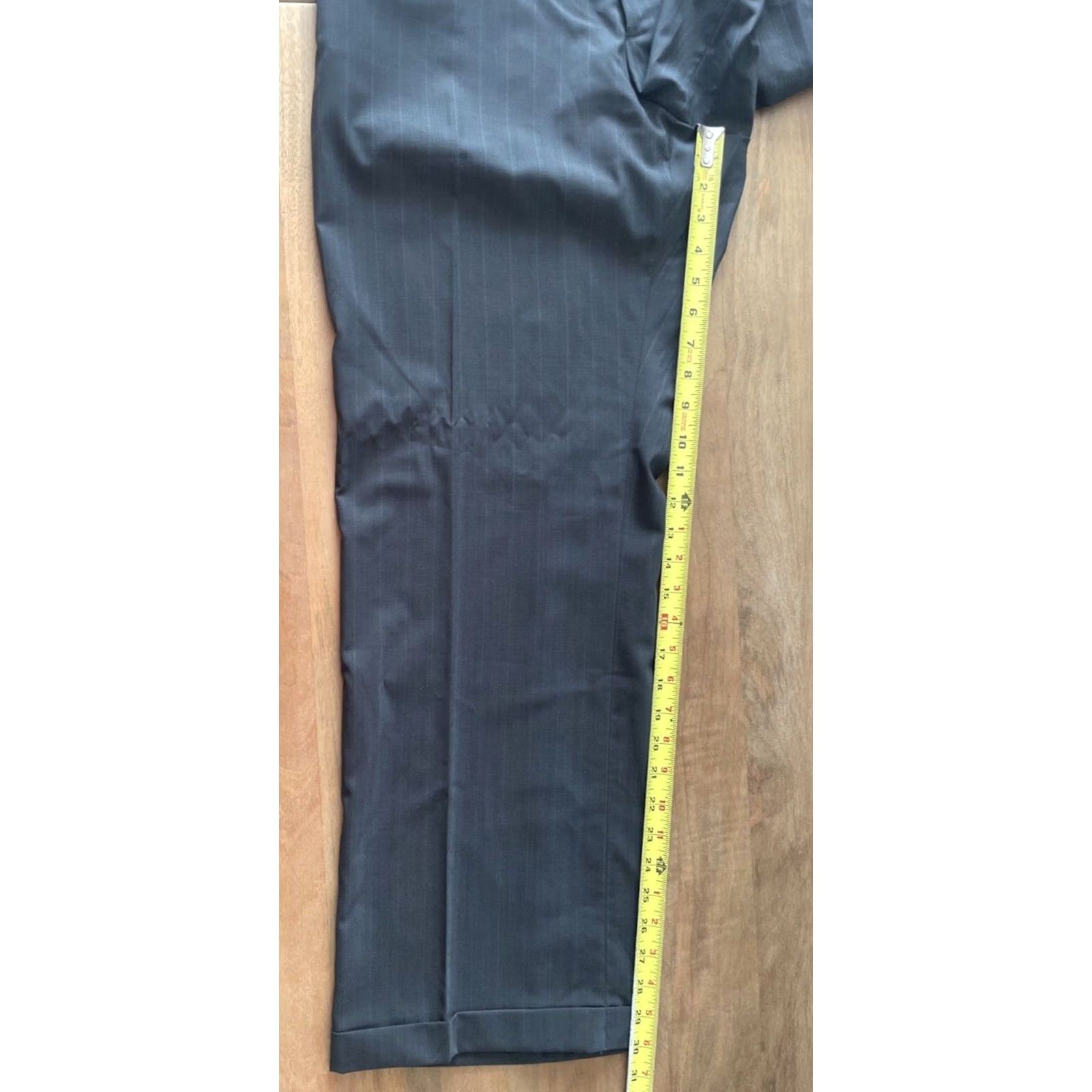 Theory Theory Gray Pinstripe Wide Leg Pants Women Regular 36 30 Wool Blend Dress Pants Office Workwear Size 25" / US 0 / IT 36 - 7 Thumbnail