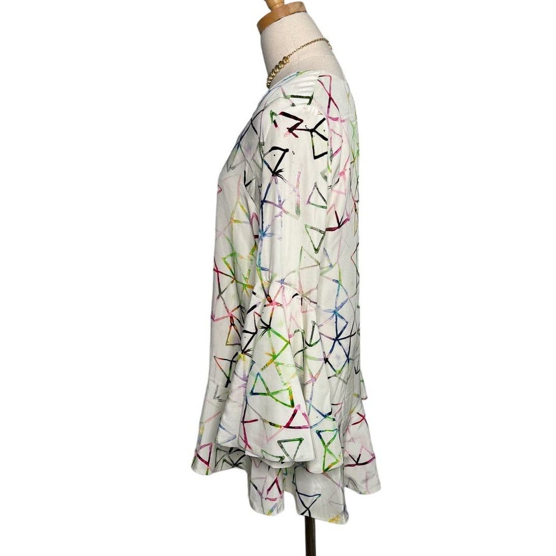 ALEXIS Alexis Giovanna Bell Sleeve 100% silk Mini Dress size L 8-10 Size L / US 10 / IT 46 - 4 Thumbnail