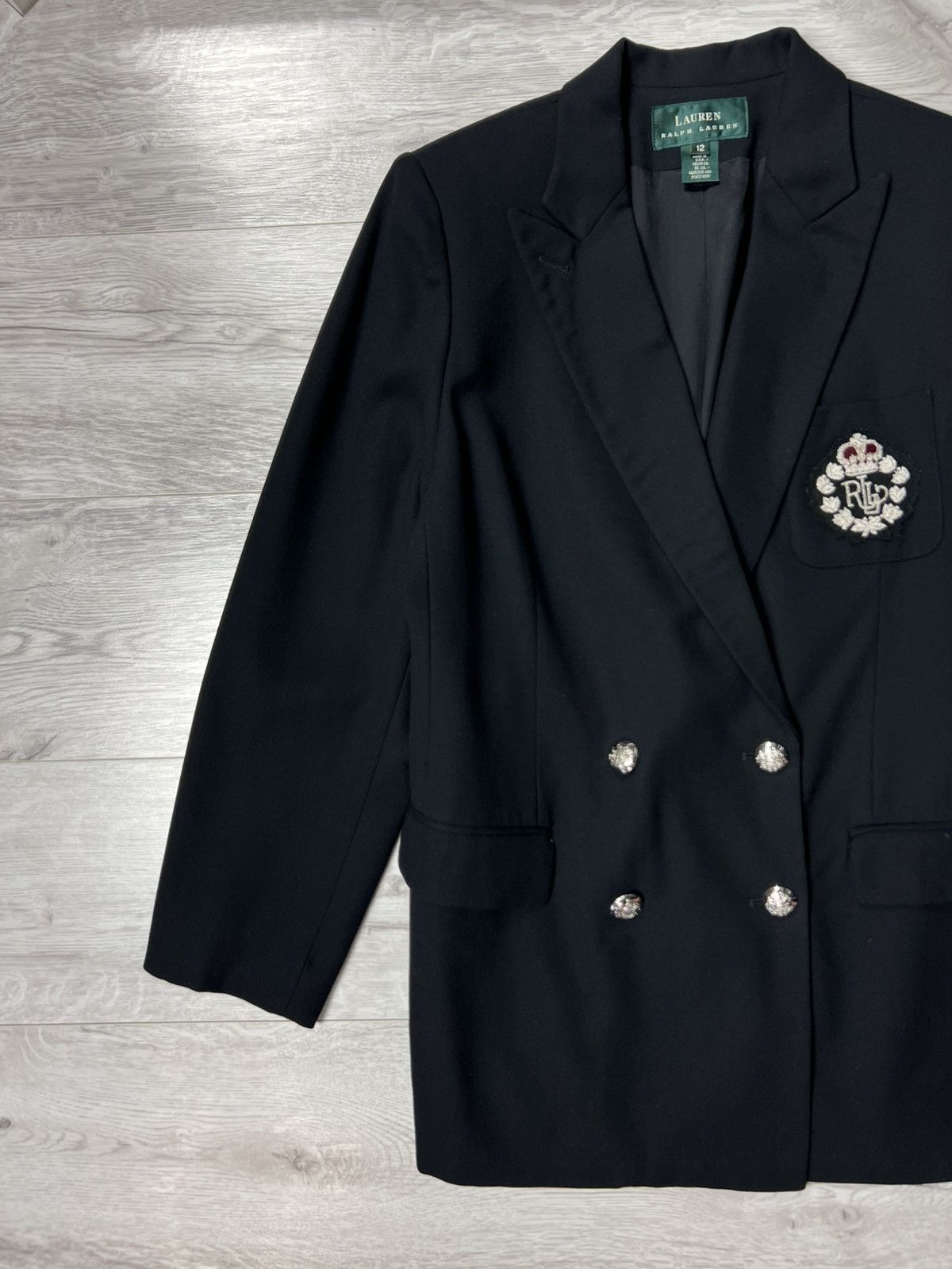 Polo Ralph Lauren Lauren Ralph Lauren Black Double Breasted Blazer Crest Patch Size XL / US 12-14 / IT 48-50 - 6 Thumbnail
